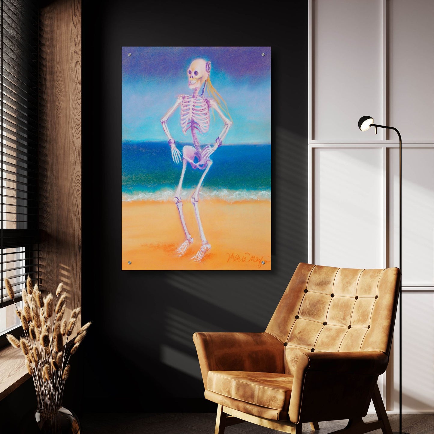 Epic Art 'Skelly Dancer II' by Marie Marfia Fine Art, Acrylic Glass Wall Art,24x36