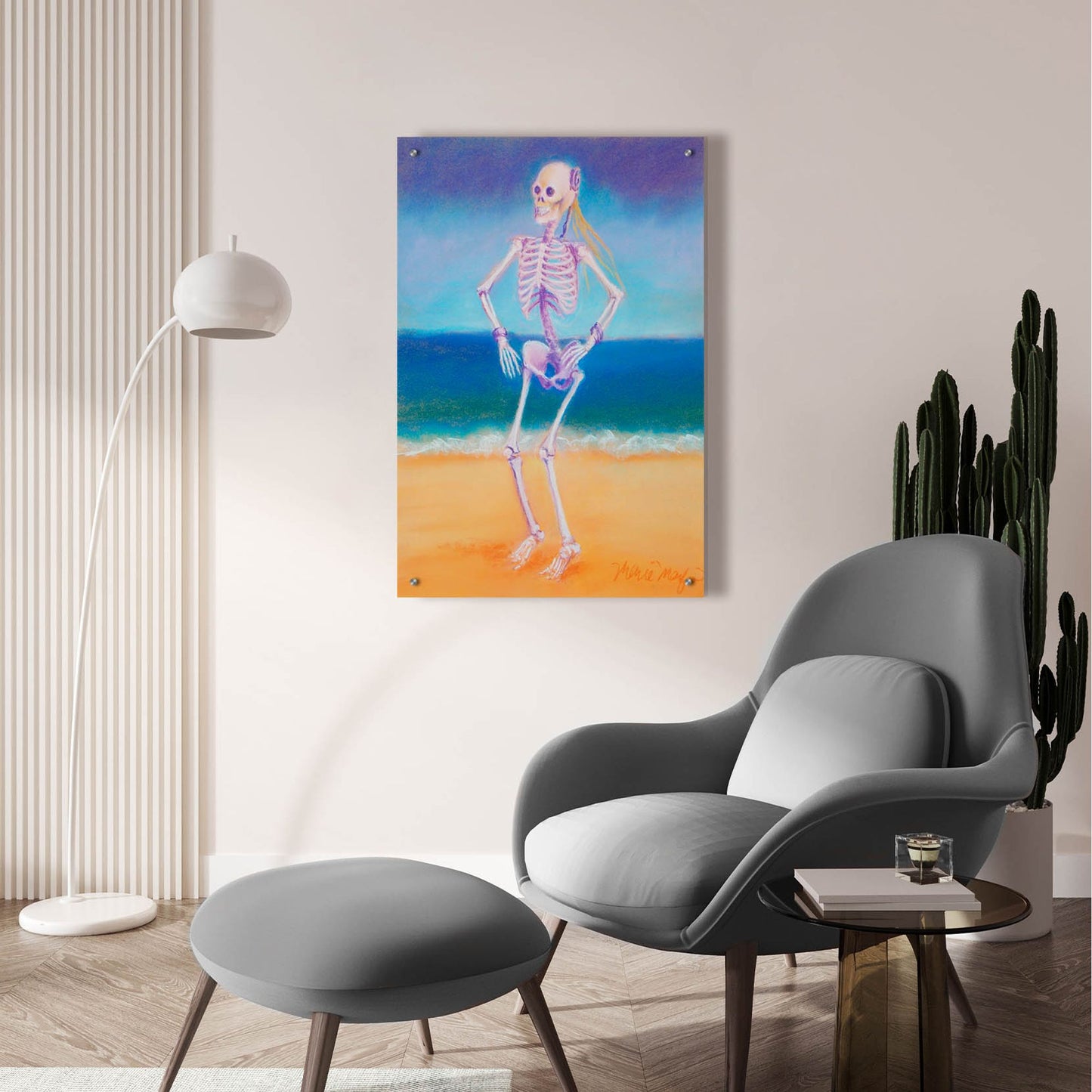 Epic Art 'Skelly Dancer II' by Marie Marfia Fine Art, Acrylic Glass Wall Art,24x36