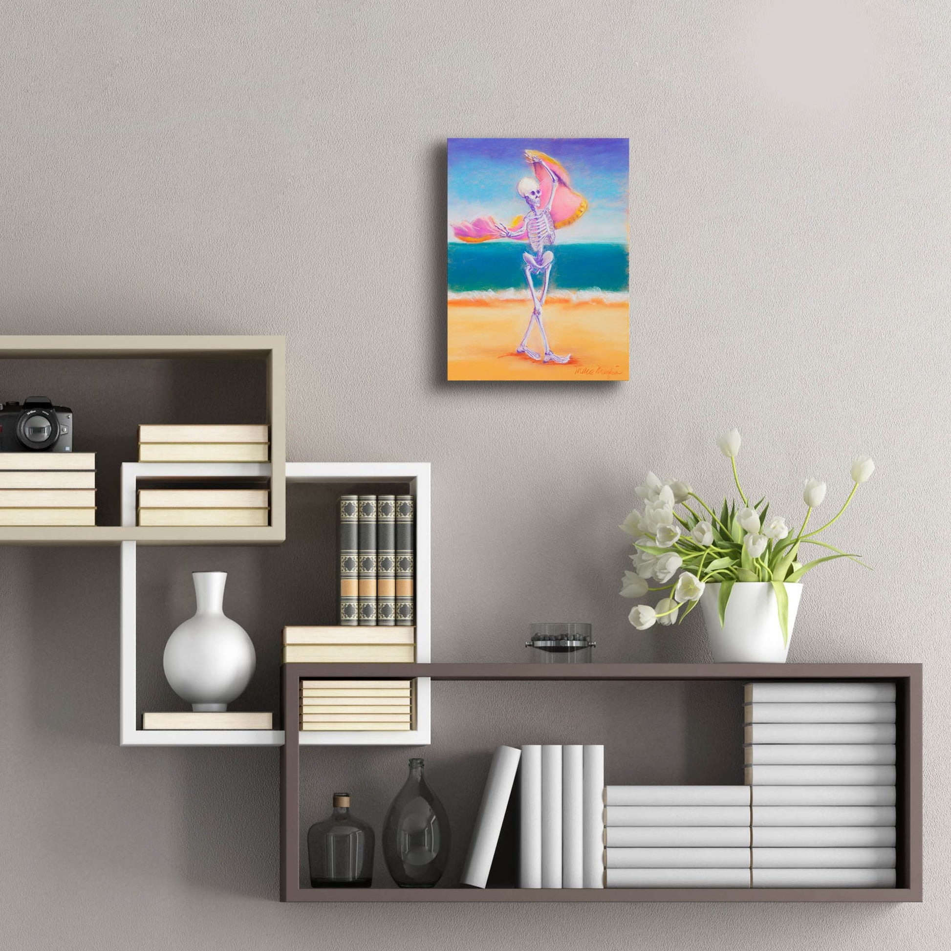 Epic Art 'Skelly Dancer III' by Marie Marfia Fine Art, Acrylic Glass Wall Art,12x16