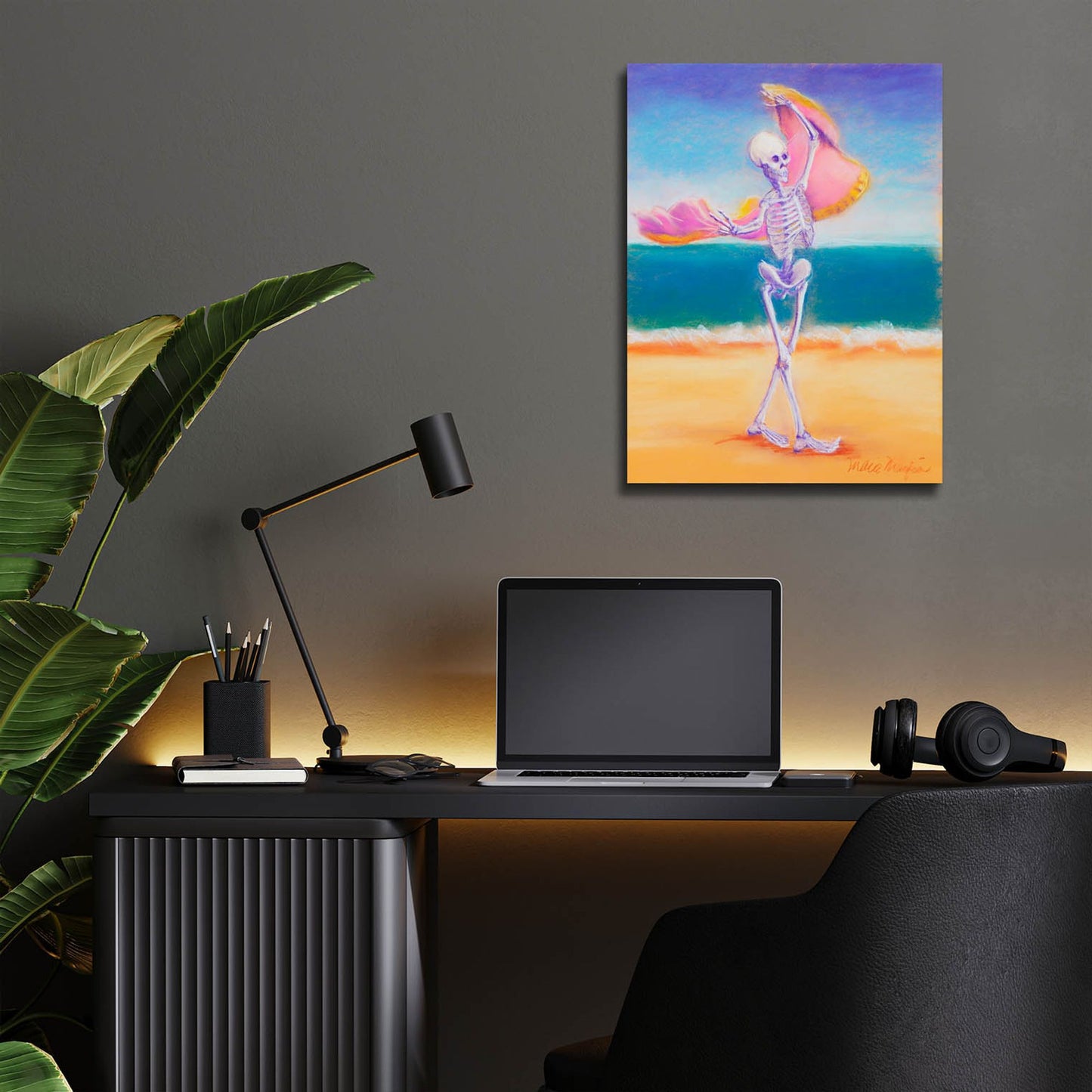 Epic Art 'Skelly Dancer III' by Marie Marfia Fine Art, Acrylic Glass Wall Art,12x16