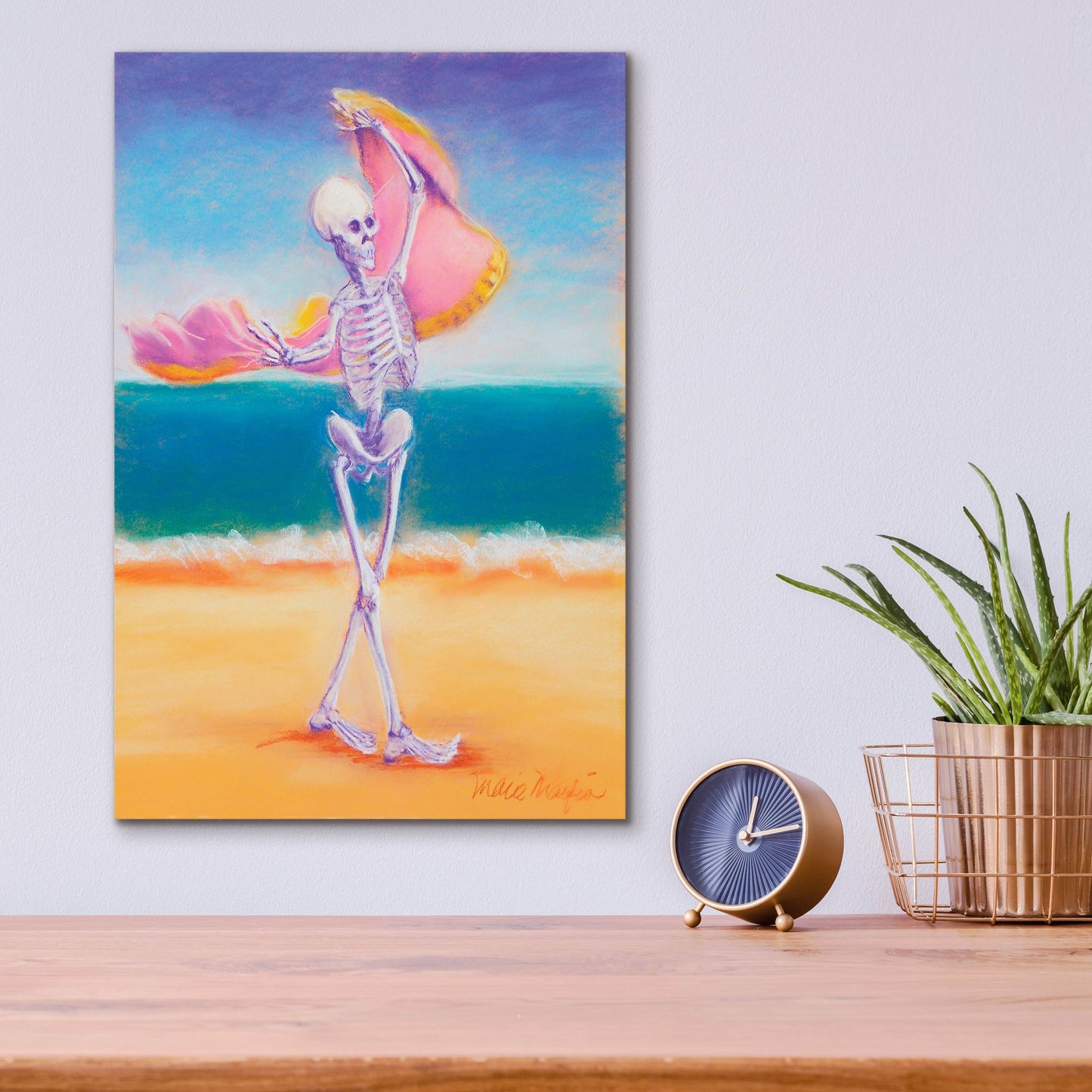 Epic Art 'Skelly Dancer III' by Marie Marfia Fine Art, Acrylic Glass Wall Art,12x16