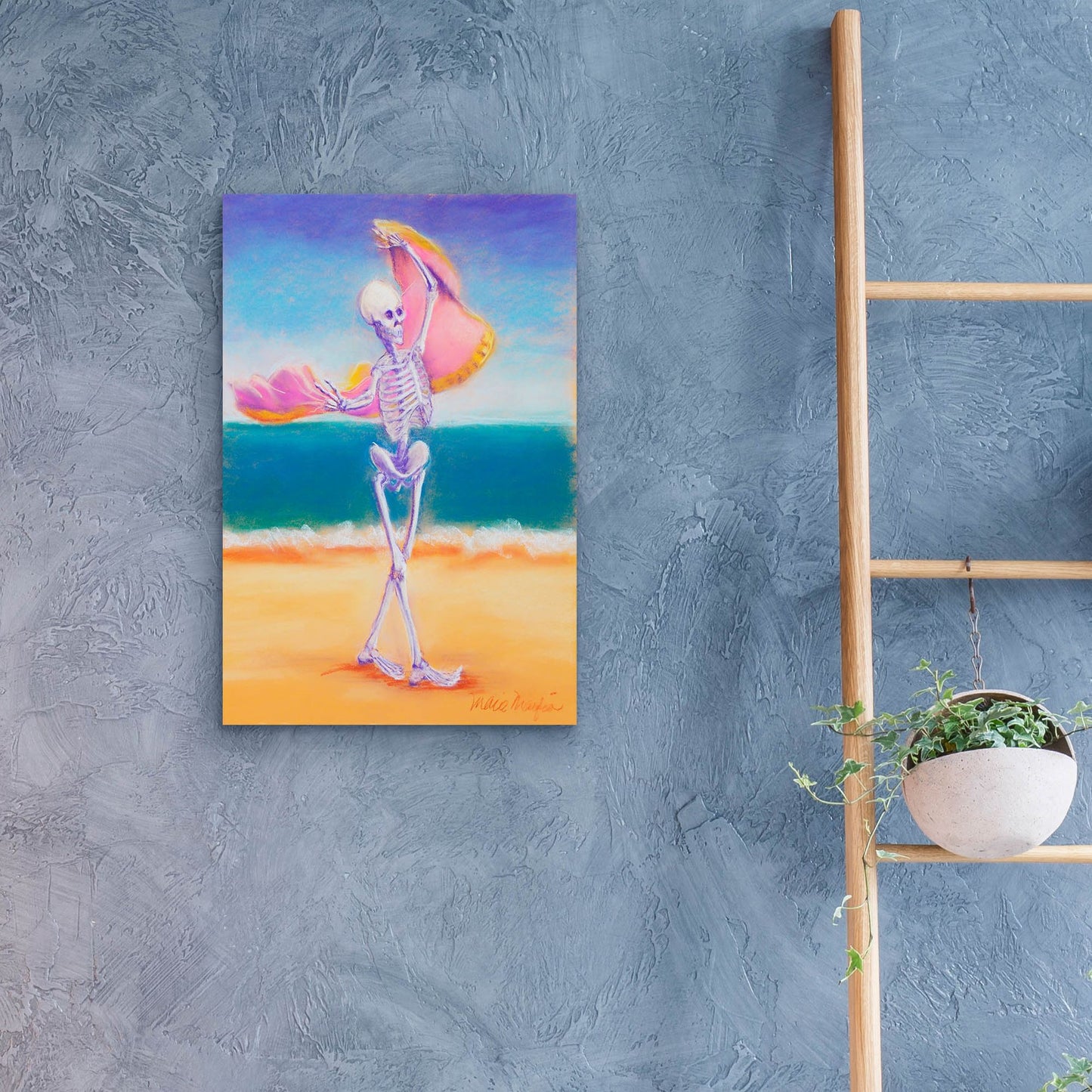 Epic Art 'Skelly Dancer III' by Marie Marfia Fine Art, Acrylic Glass Wall Art,16x24
