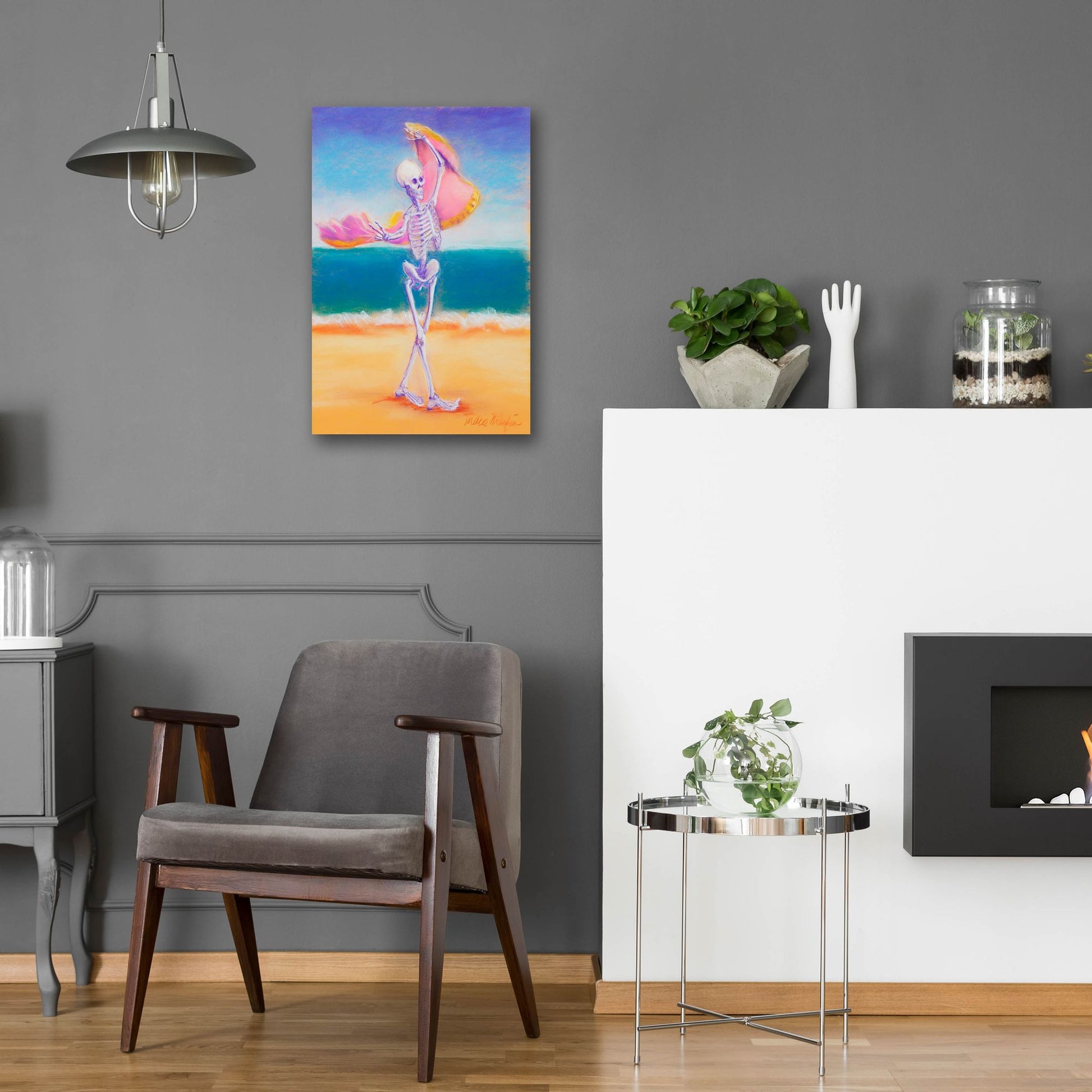 Epic Art 'Skelly Dancer III' by Marie Marfia Fine Art, Acrylic Glass Wall Art,16x24