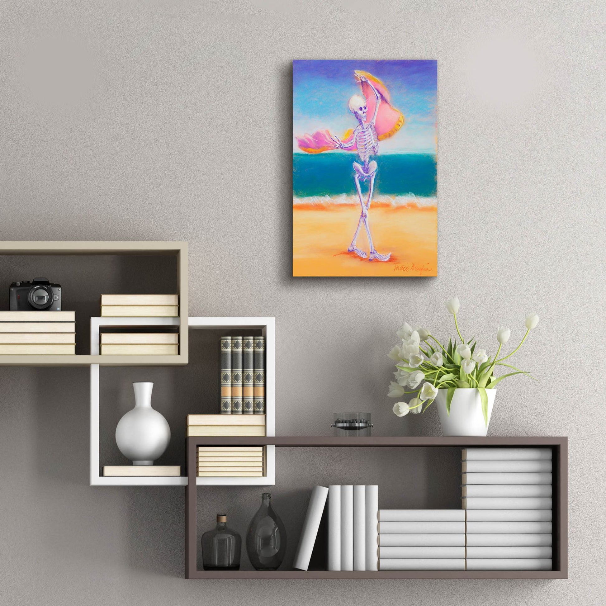 Epic Art 'Skelly Dancer III' by Marie Marfia Fine Art, Acrylic Glass Wall Art,16x24