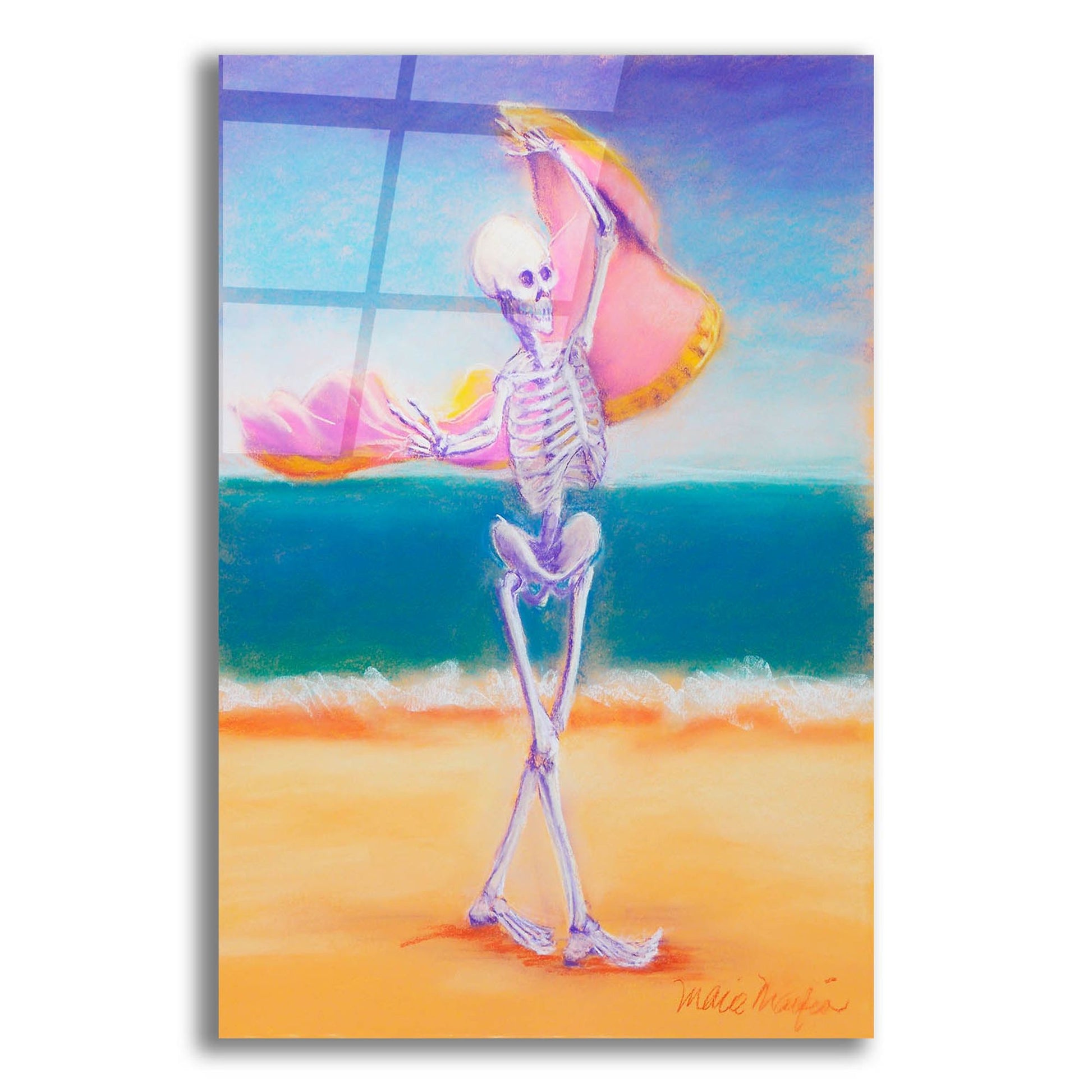 Epic Art 'Skelly Dancer III' by Marie Marfia Fine Art, Acrylic Glass Wall Art,16x24
