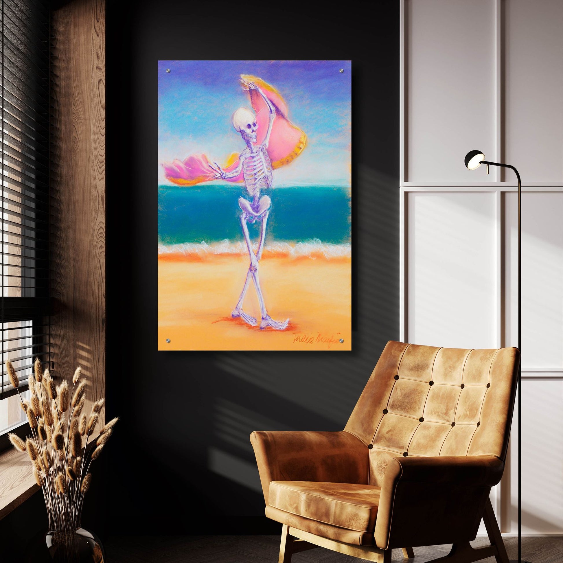 Epic Art 'Skelly Dancer III' by Marie Marfia Fine Art, Acrylic Glass Wall Art,24x36