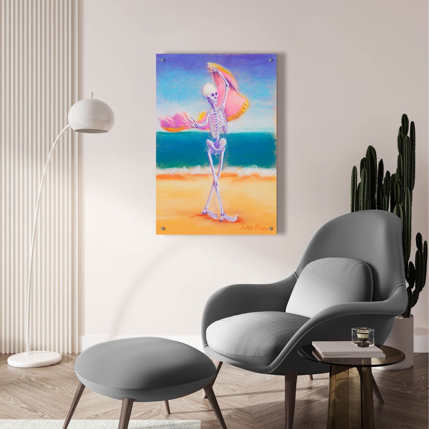 Epic Art 'Skelly Dancer III' by Marie Marfia Fine Art, Acrylic Glass Wall Art,24x36