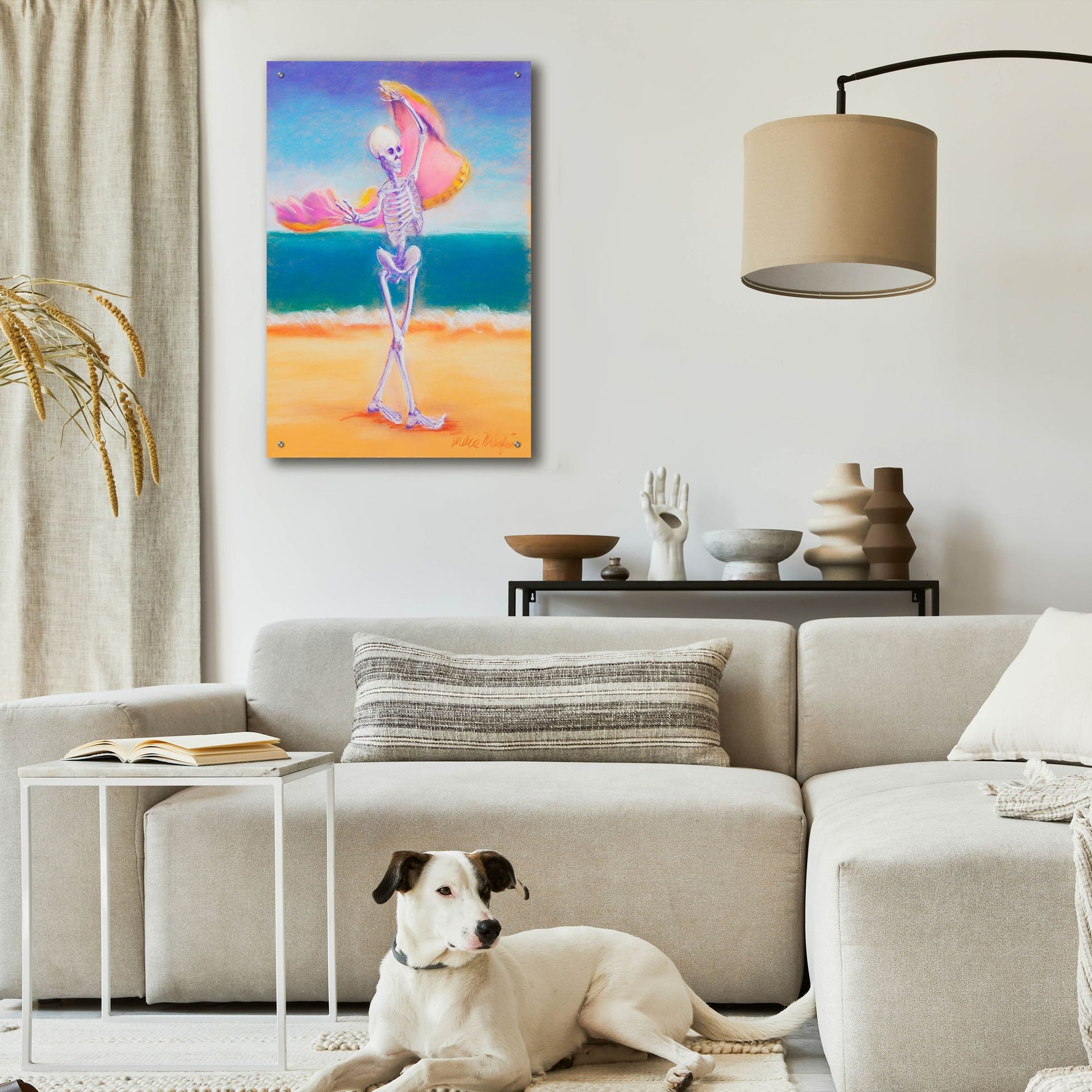Epic Art 'Skelly Dancer III' by Marie Marfia Fine Art, Acrylic Glass Wall Art,24x36