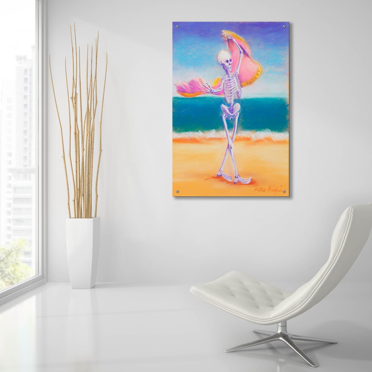 Epic Art 'Skelly Dancer III' by Marie Marfia Fine Art, Acrylic Glass Wall Art,24x36