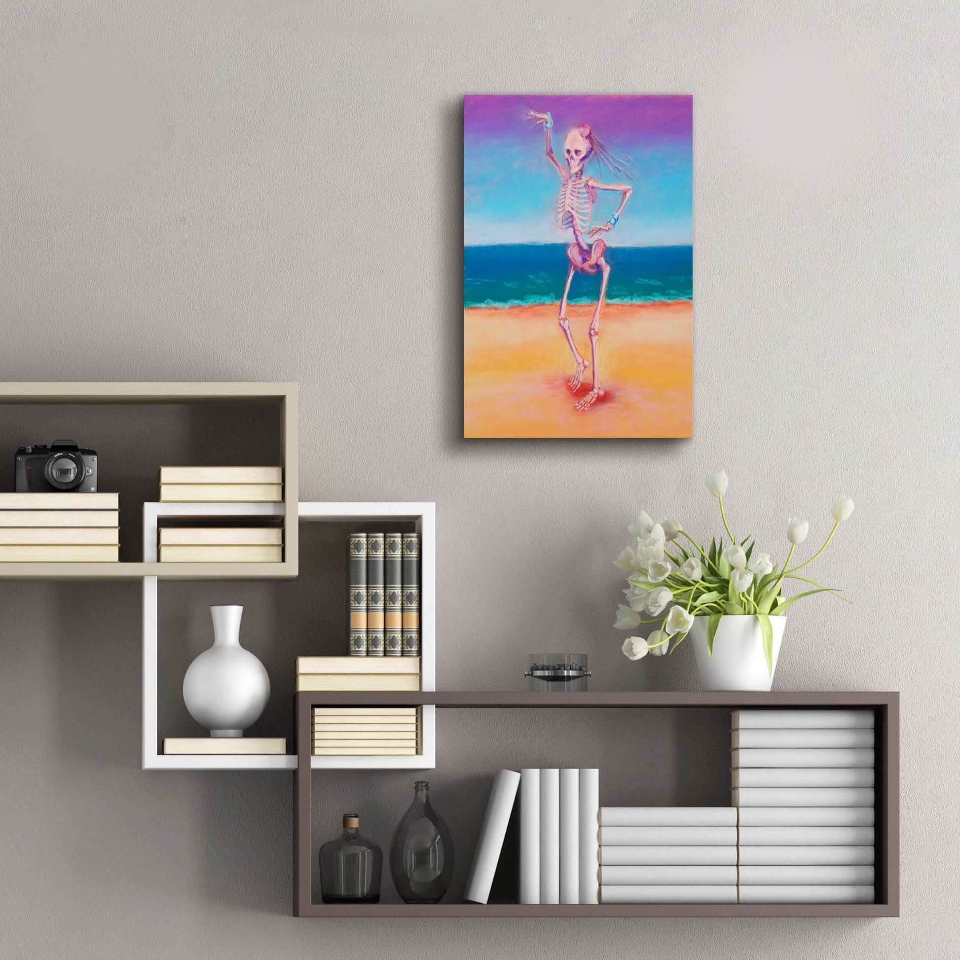 Epic Art 'Skelly Dancer IV' by Marie Marfia Fine Art, Acrylic Glass Wall Art,16x24