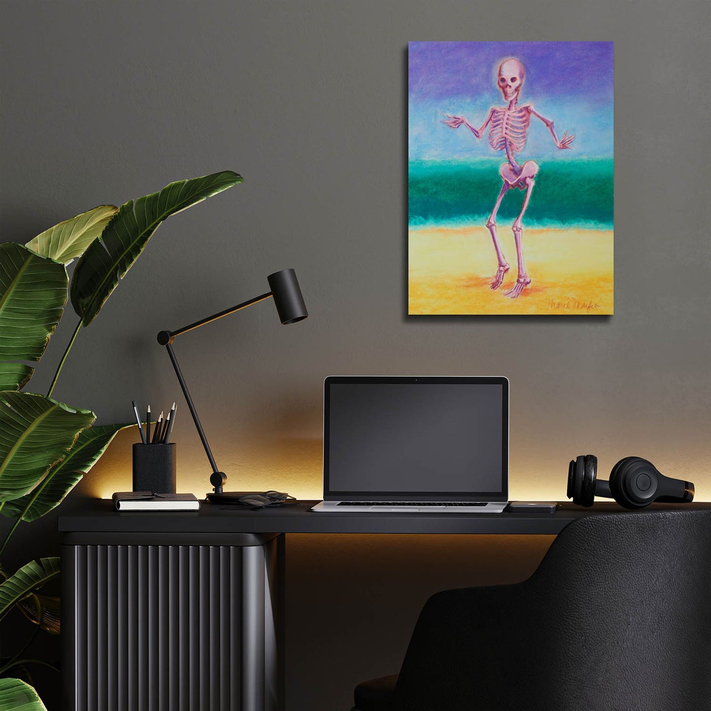 Epic Art 'Skelly Dancer V' by Marie Marfia Fine Art, Acrylic Glass Wall Art,12x16