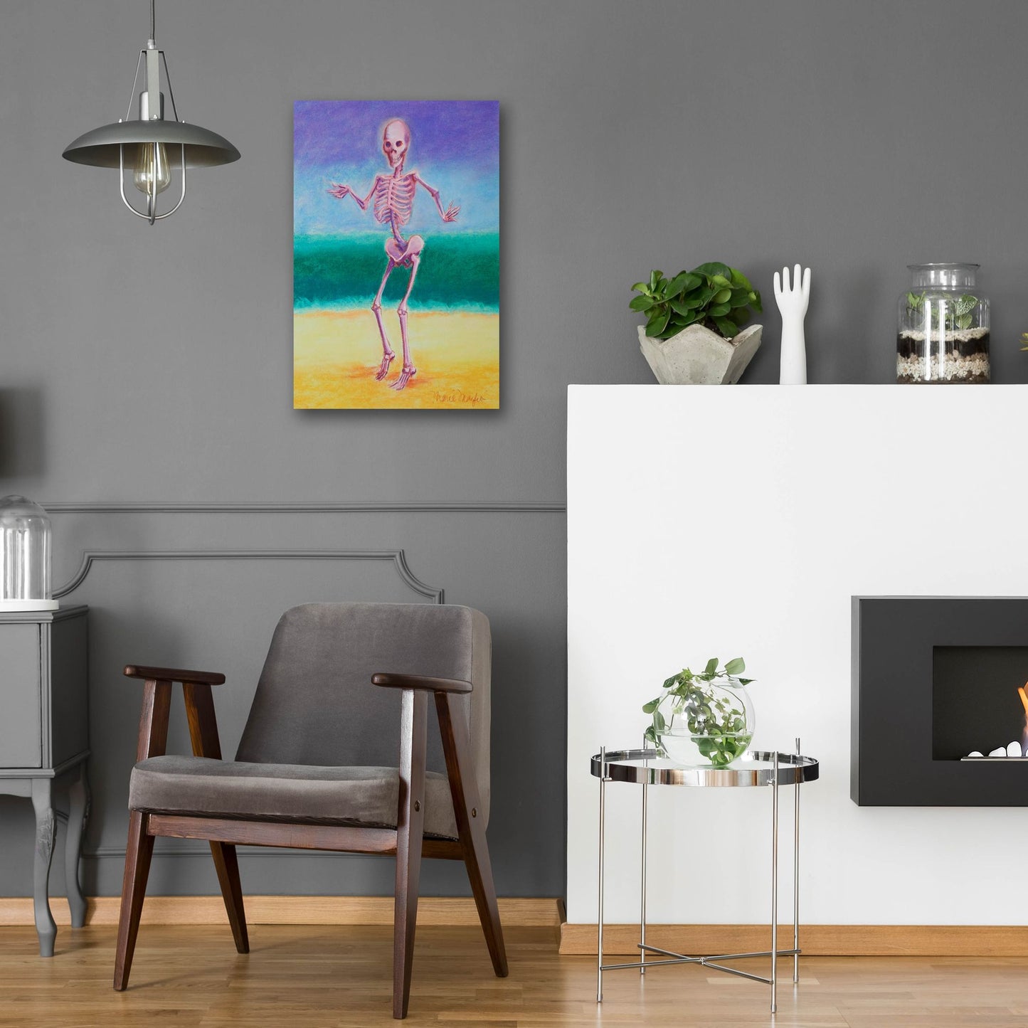 Epic Art 'Skelly Dancer V' by Marie Marfia Fine Art, Acrylic Glass Wall Art,16x24