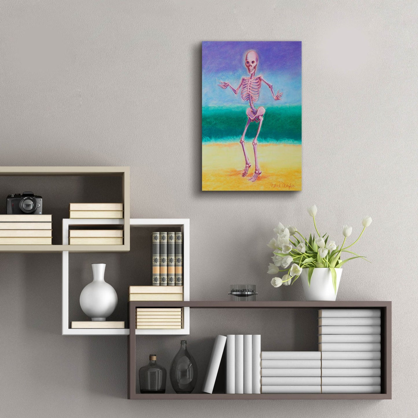 Epic Art 'Skelly Dancer V' by Marie Marfia Fine Art, Acrylic Glass Wall Art,16x24