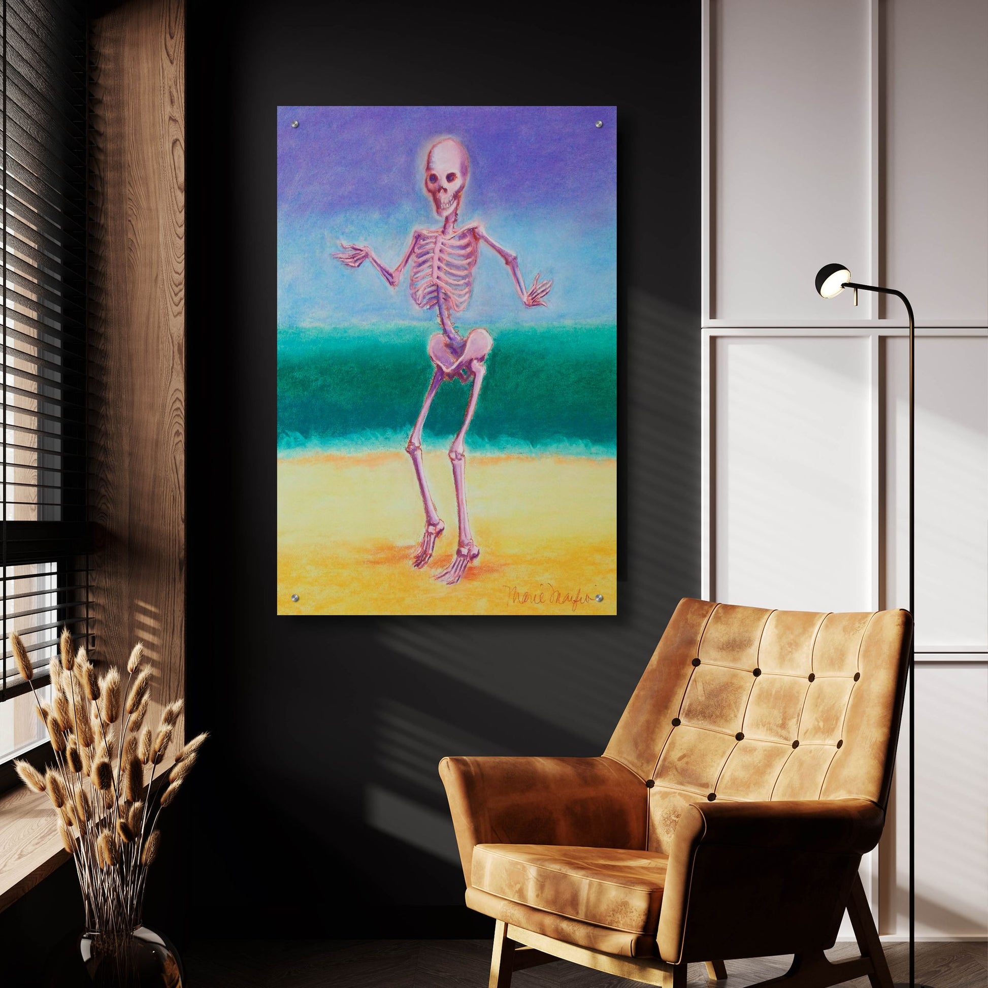 Epic Art 'Skelly Dancer V' by Marie Marfia Fine Art, Acrylic Glass Wall Art,24x36