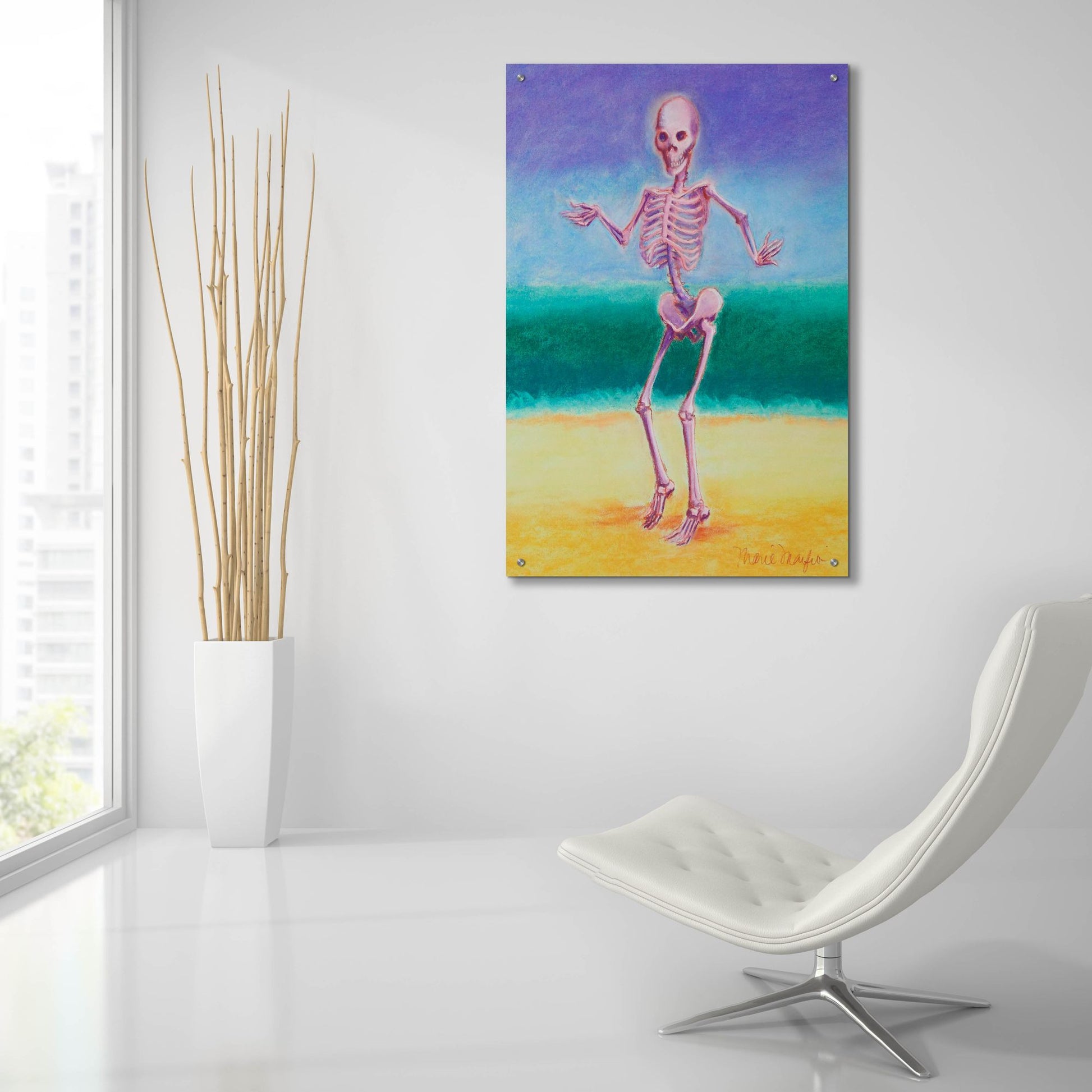 Epic Art 'Skelly Dancer V' by Marie Marfia Fine Art, Acrylic Glass Wall Art,24x36