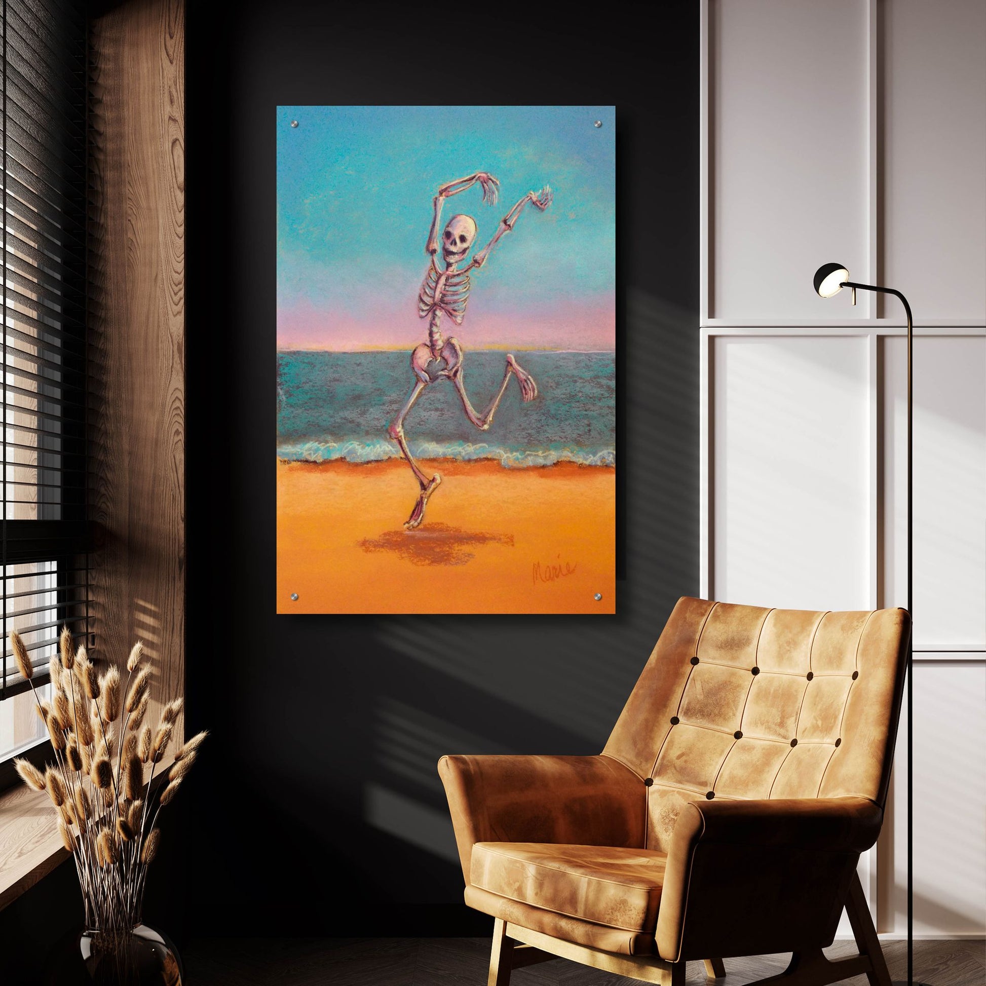 Epic Art 'Skelly Dancer VIII' by Marie Marfia Fine Art, Acrylic Glass Wall Art,24x36