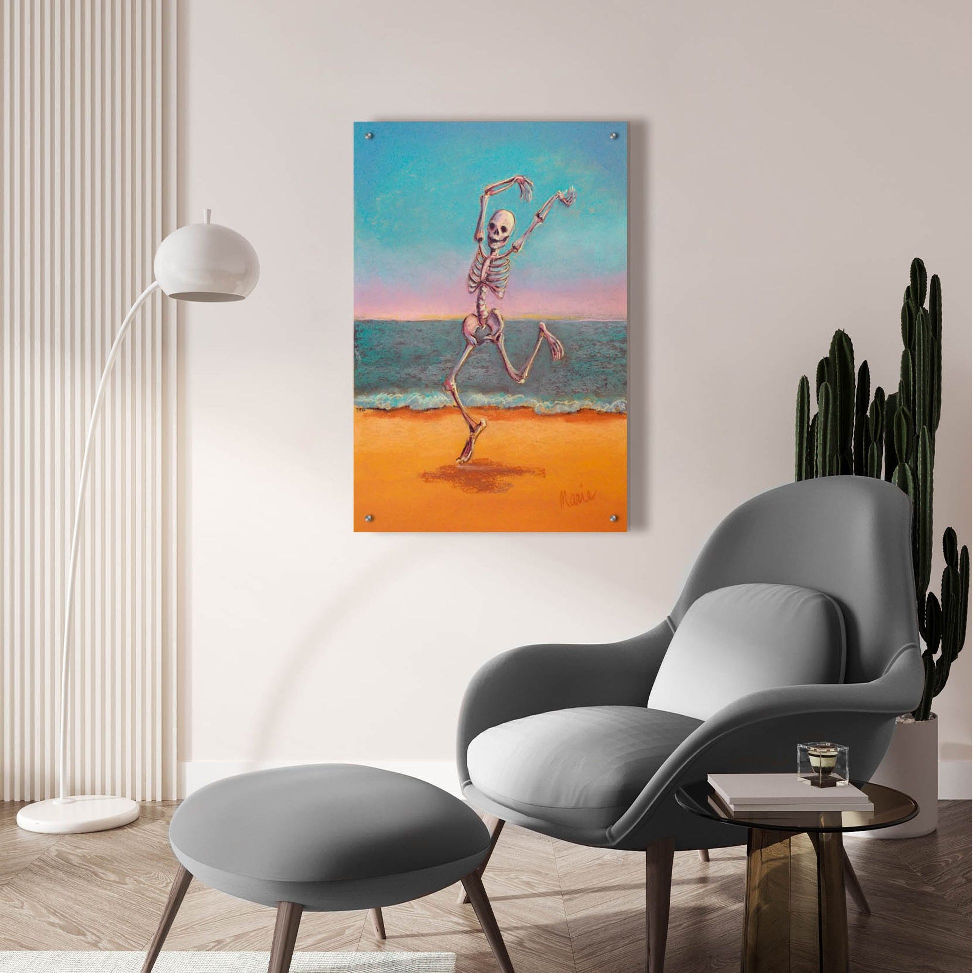 Epic Art 'Skelly Dancer VIII' by Marie Marfia Fine Art, Acrylic Glass Wall Art,24x36