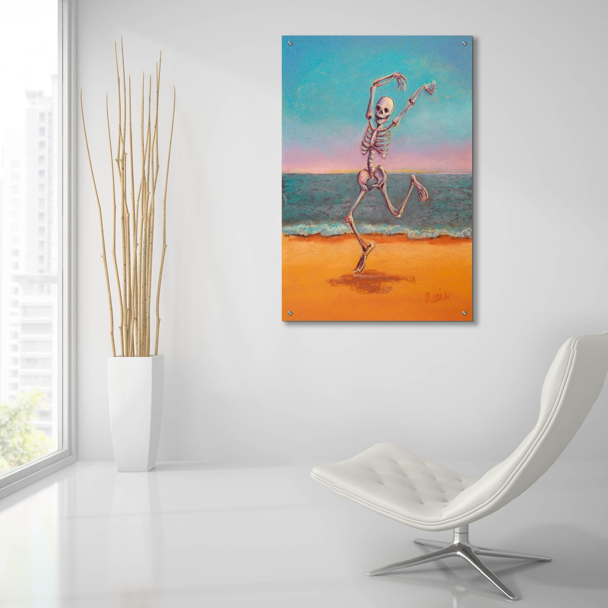 Epic Art 'Skelly Dancer VIII' by Marie Marfia Fine Art, Acrylic Glass Wall Art,24x36