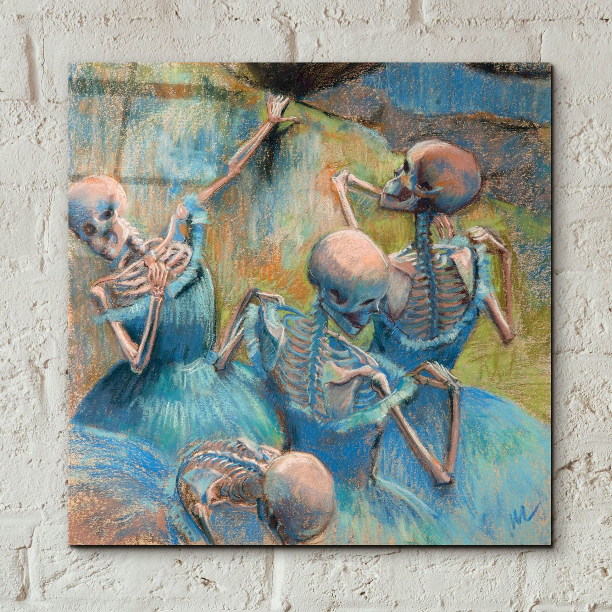 Epic Art 'Blue Skelly Dancers' by Marie Marfia Fine Art, Acrylic Glass Wall Art,12x12