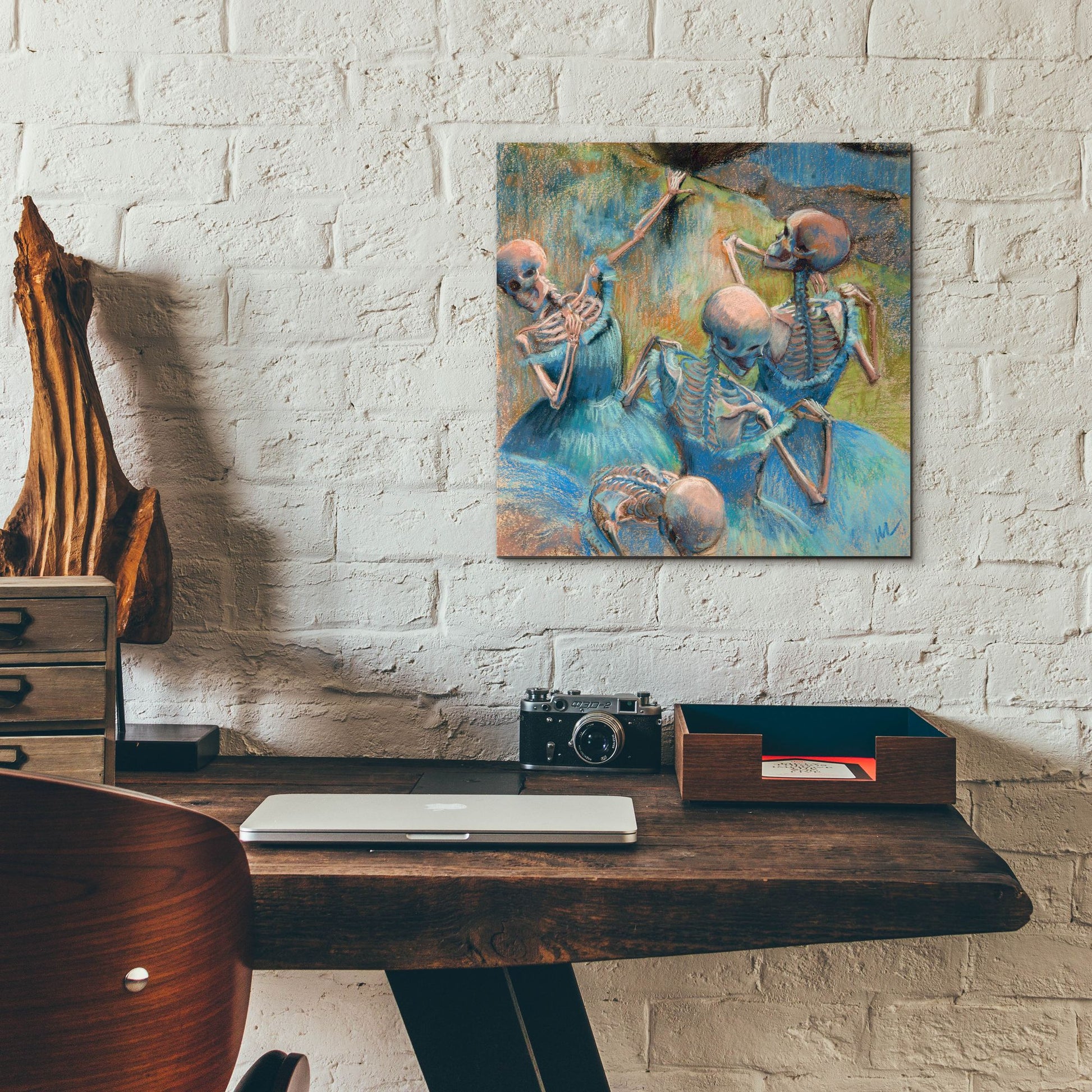 Epic Art 'Blue Skelly Dancers' by Marie Marfia Fine Art, Acrylic Glass Wall Art,12x12
