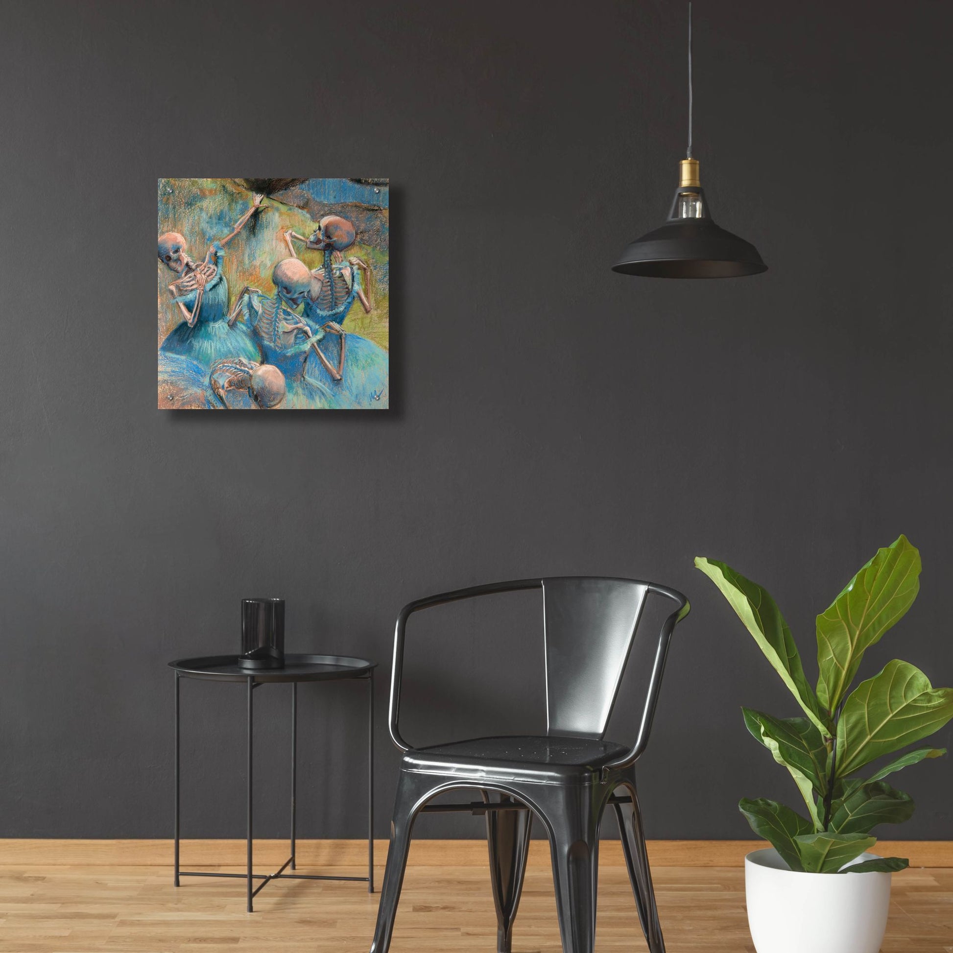 Epic Art 'Blue Skelly Dancers' by Marie Marfia Fine Art, Acrylic Glass Wall Art,24x24