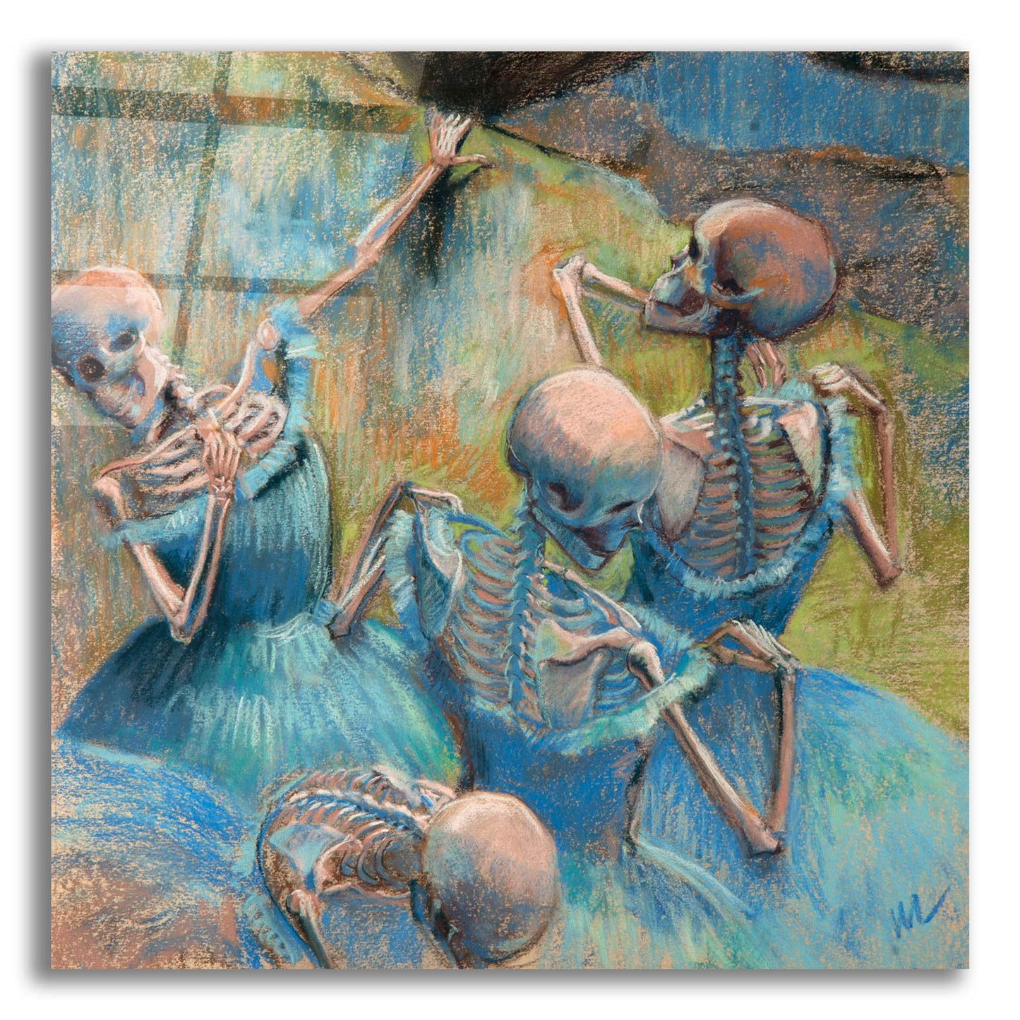 Epic Art 'Blue Skelly Dancers' by Marie Marfia Fine Art, Acrylic Glass Wall Art