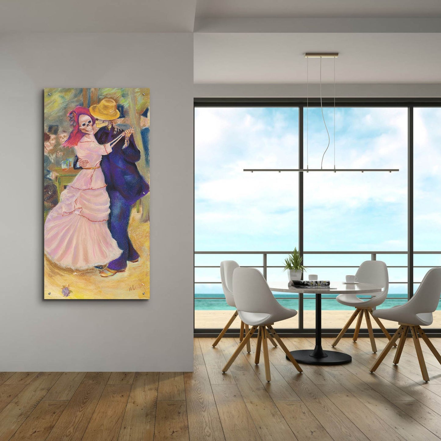 Epic Art 'Skelly Dance At Bougival' by Marie Marfia Fine Art, Acrylic Glass Wall Art,24x48