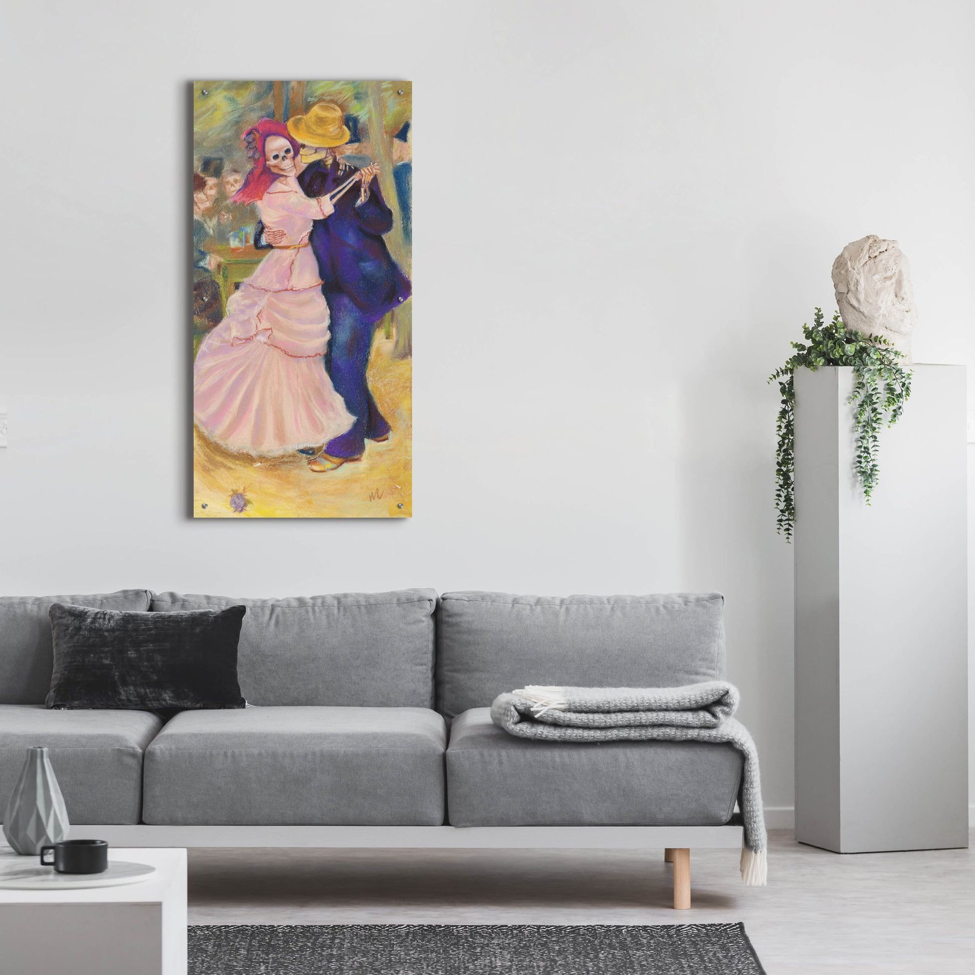 Epic Art 'Skelly Dance At Bougival' by Marie Marfia Fine Art, Acrylic Glass Wall Art,24x48