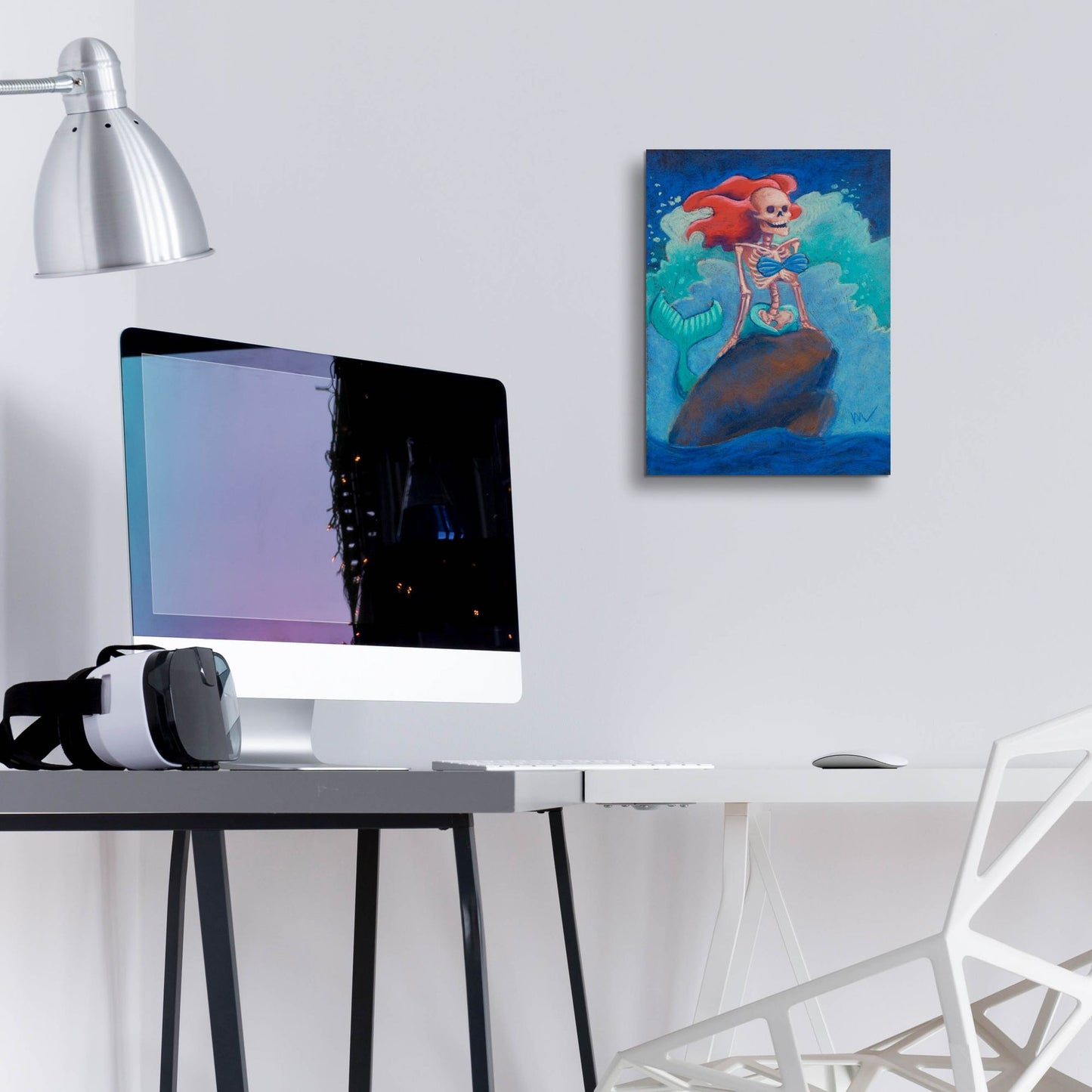 Epic Art 'Part of Your (Skelly) World' by Marie Marfia Fine Art, Acrylic Glass Wall Art,12x16