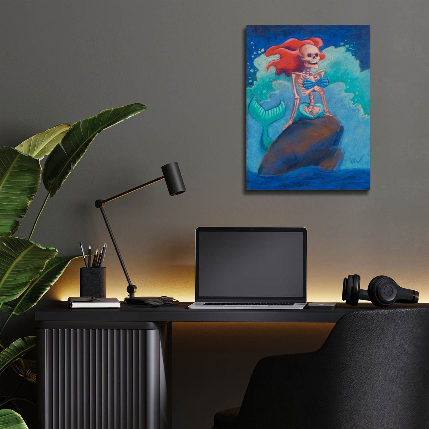 Epic Art 'Part of Your (Skelly) World' by Marie Marfia Fine Art, Acrylic Glass Wall Art,12x16