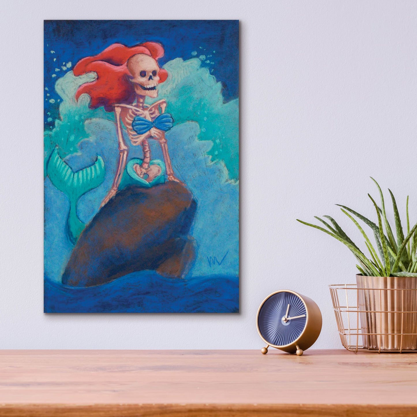 Epic Art 'Part of Your (Skelly) World' by Marie Marfia Fine Art, Acrylic Glass Wall Art,12x16
