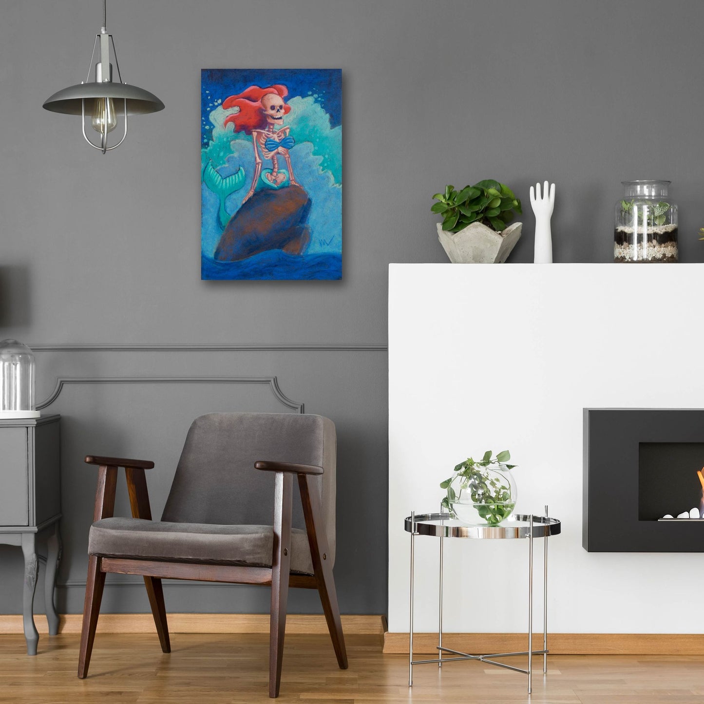 Epic Art 'Part of Your (Skelly) World' by Marie Marfia Fine Art, Acrylic Glass Wall Art,16x24