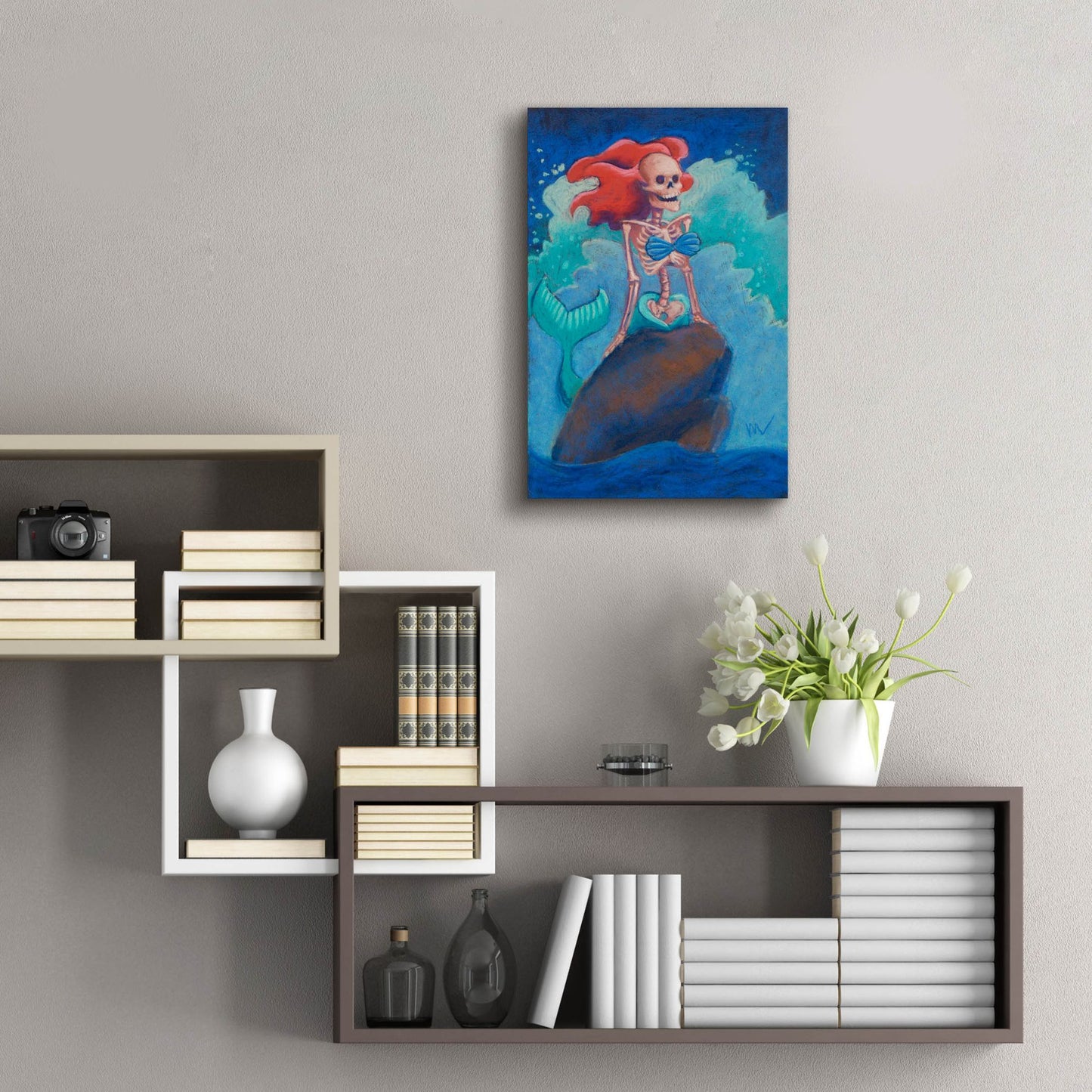 Epic Art 'Part of Your (Skelly) World' by Marie Marfia Fine Art, Acrylic Glass Wall Art,16x24