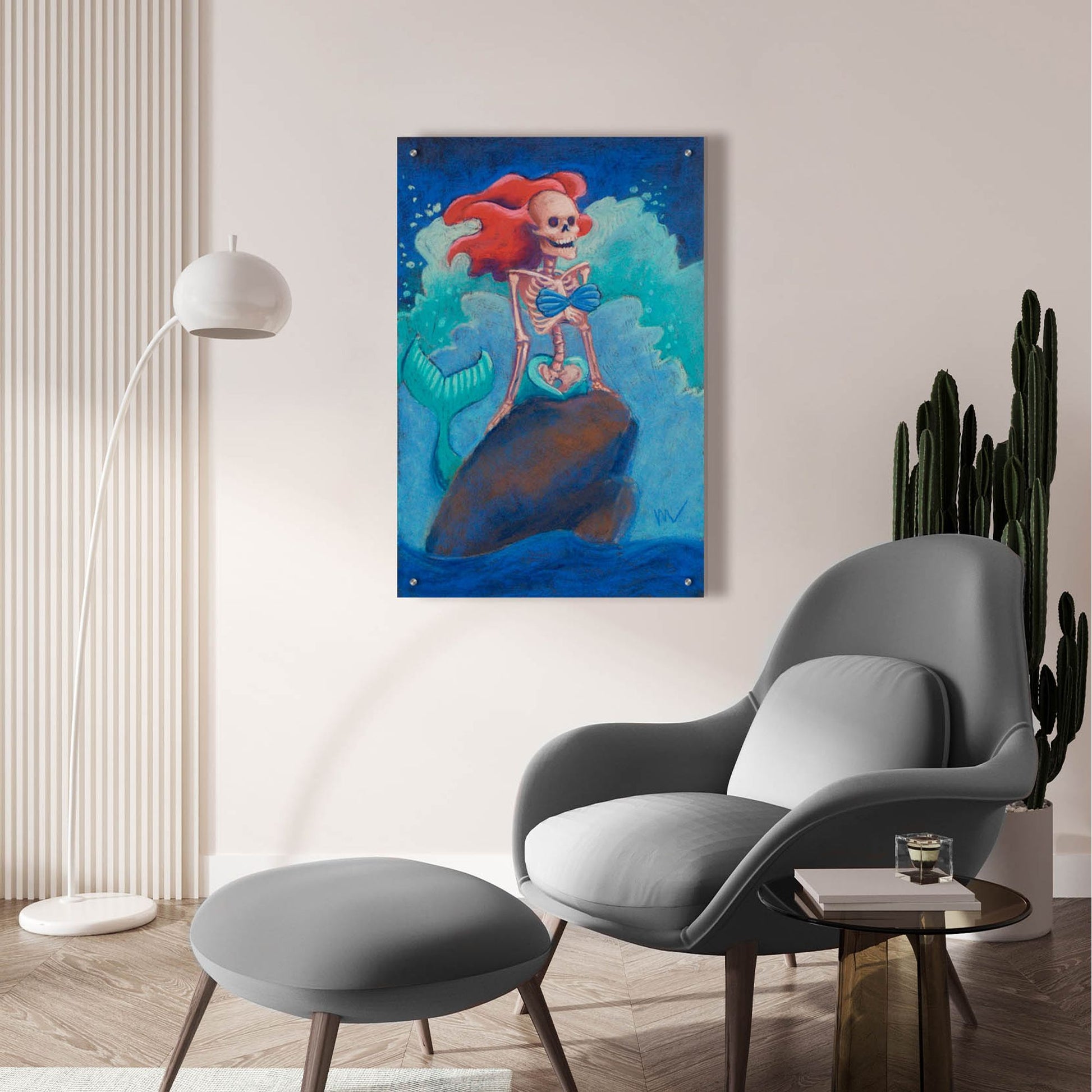 Epic Art 'Part of Your (Skelly) World' by Marie Marfia Fine Art, Acrylic Glass Wall Art,24x36
