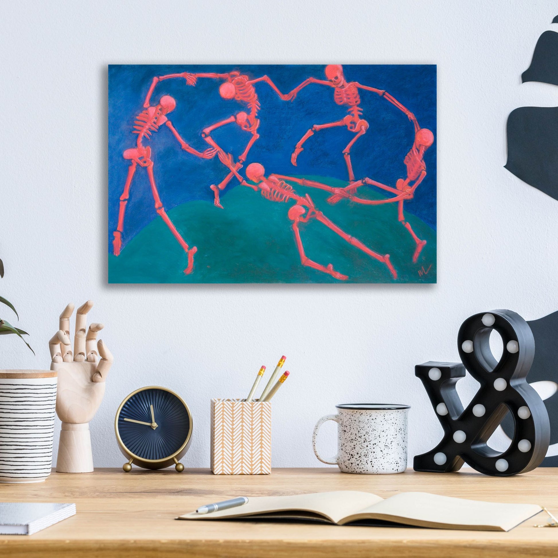 Epic Art 'The (Skelly) Dance' by Marie Marfia Fine Art, Acrylic Glass Wall Art,16x12