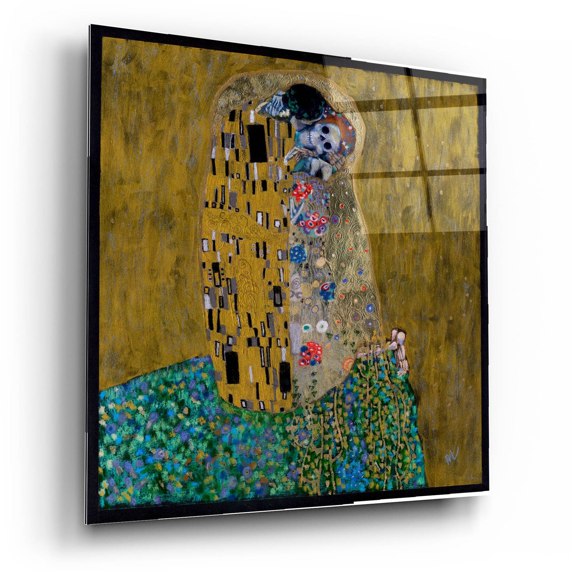 Epic Art 'The Kiss (Skelly Lovers)' by Marie Marfia Fine Art, Acrylic Glass Wall Art,12x12