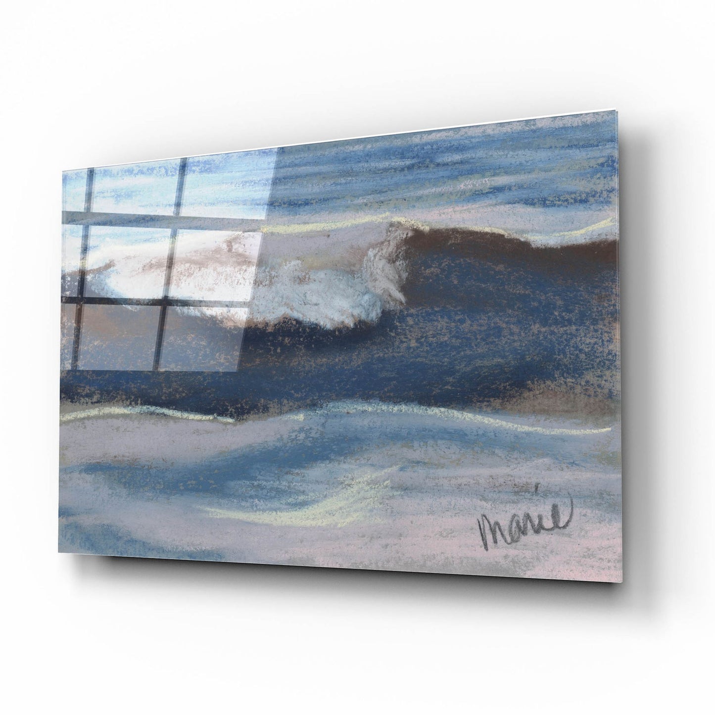 Epic Art 'Wave Portrait No. 12' by Marie Marfia Fine Art, Acrylic Glass Wall Art,16x12