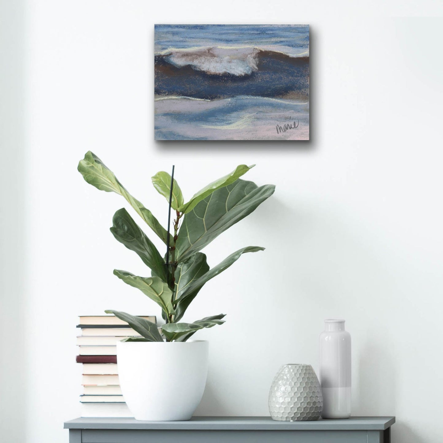 Epic Art 'Wave Portrait No. 12' by Marie Marfia Fine Art, Acrylic Glass Wall Art,16x12