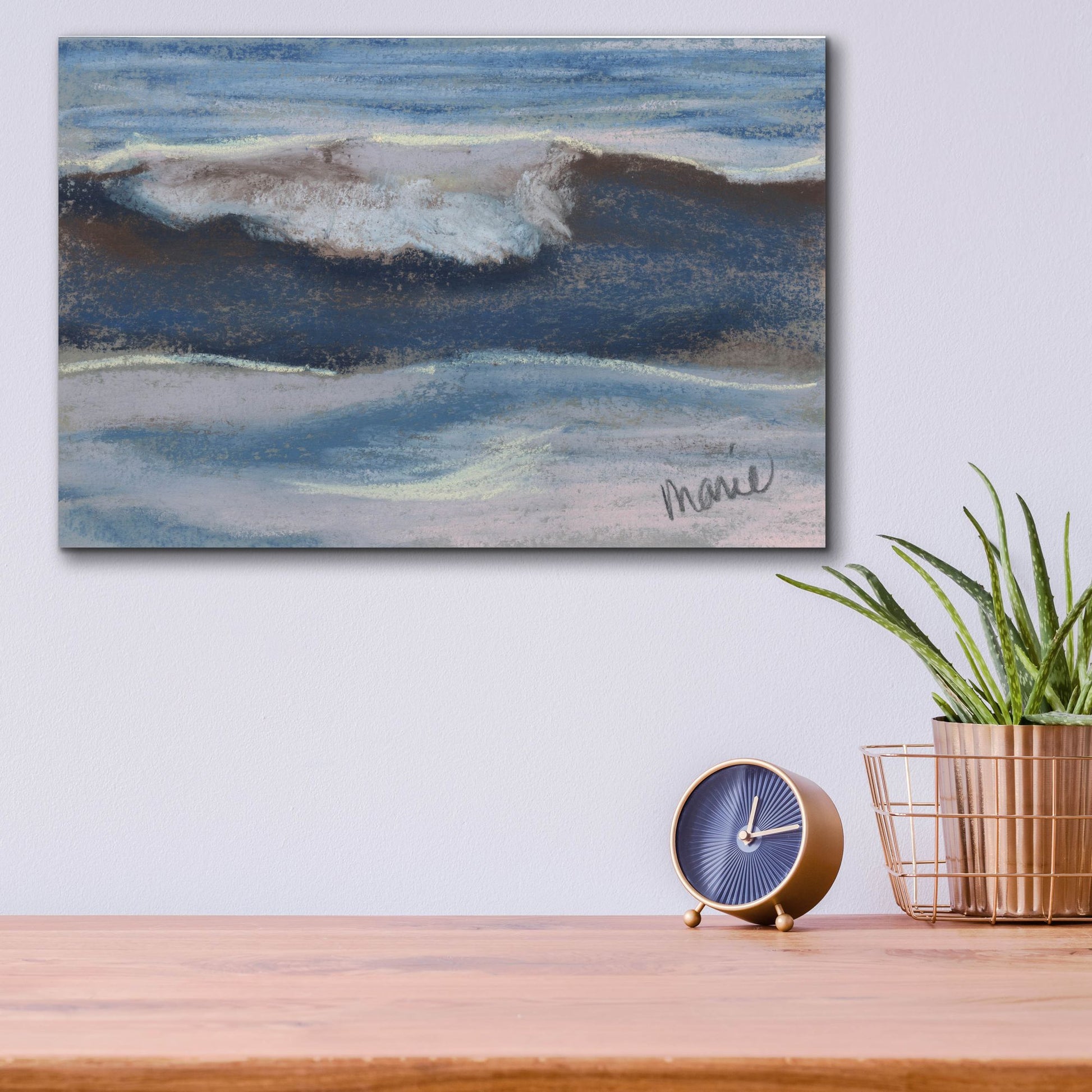 Epic Art 'Wave Portrait No. 12' by Marie Marfia Fine Art, Acrylic Glass Wall Art,16x12