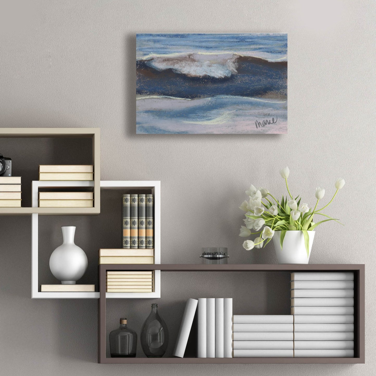 Epic Art 'Wave Portrait No. 12' by Marie Marfia Fine Art, Acrylic Glass Wall Art,24x16