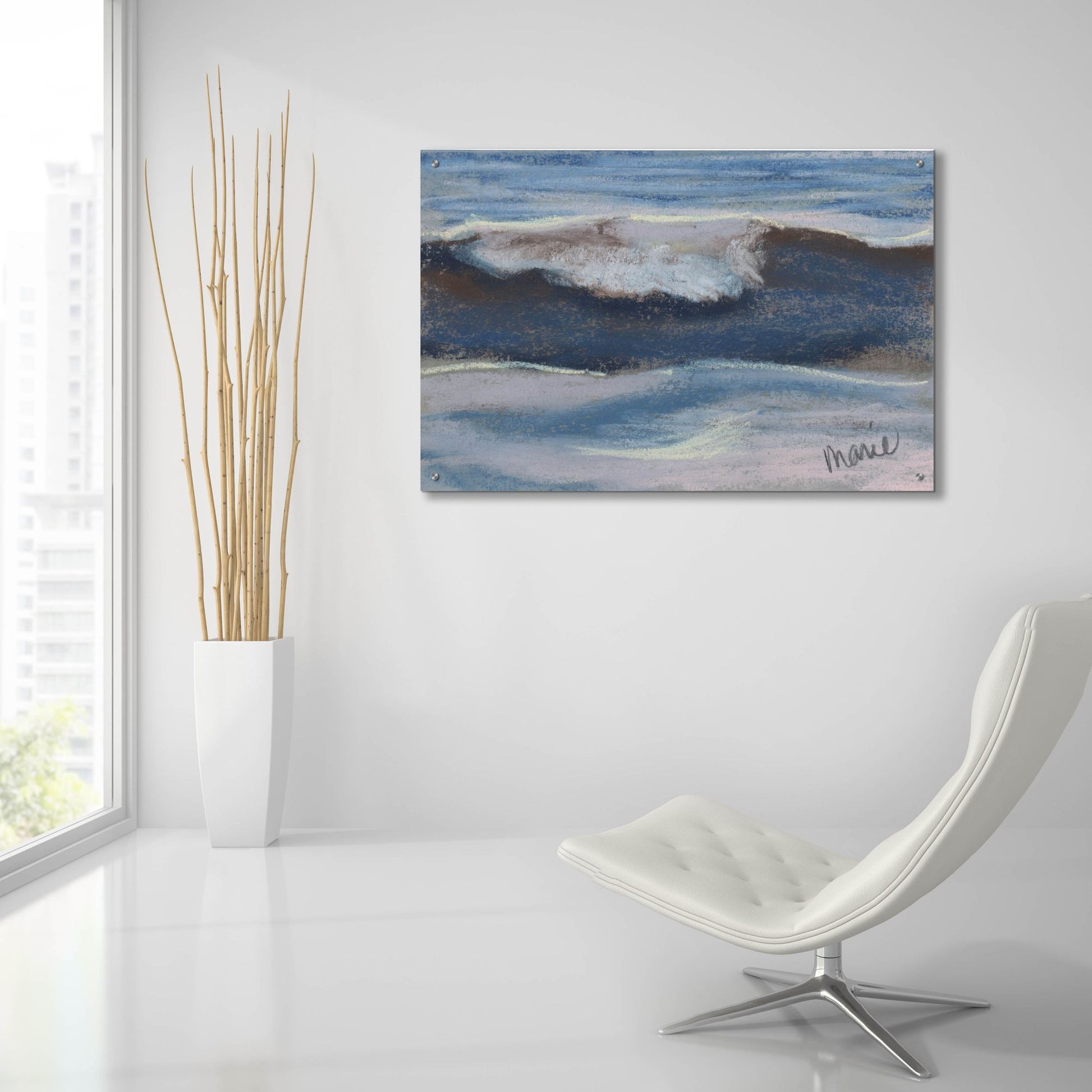 Epic Art 'Wave Portrait No. 12' by Marie Marfia Fine Art, Acrylic Glass Wall Art,36x24