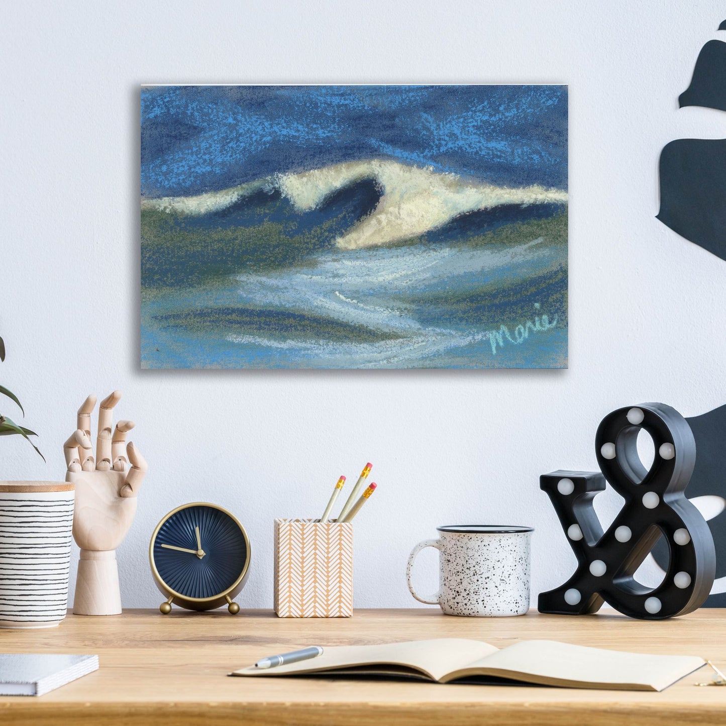 Epic Art 'Wave Portrait No. 18' by Marie Marfia Fine Art, Acrylic Glass Wall Art,16x12