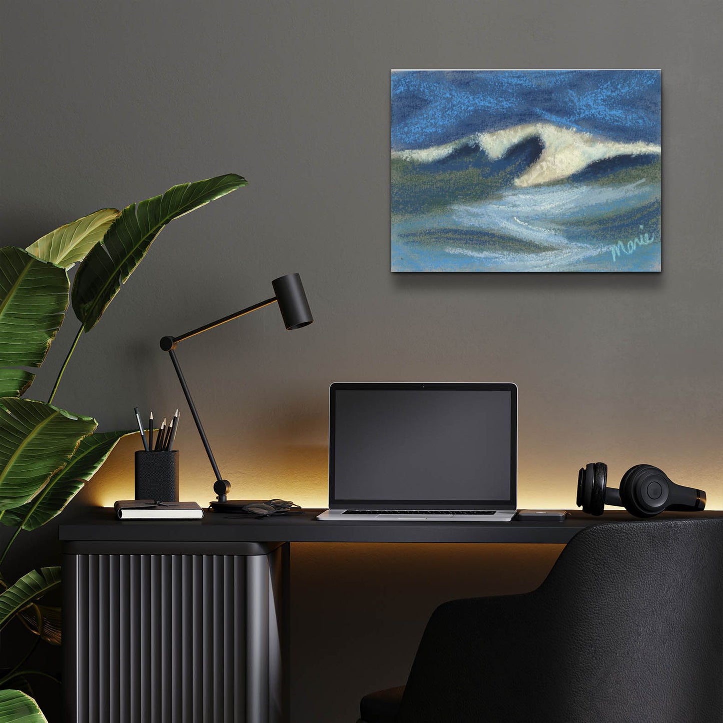 Epic Art 'Wave Portrait No. 18' by Marie Marfia Fine Art, Acrylic Glass Wall Art,16x12