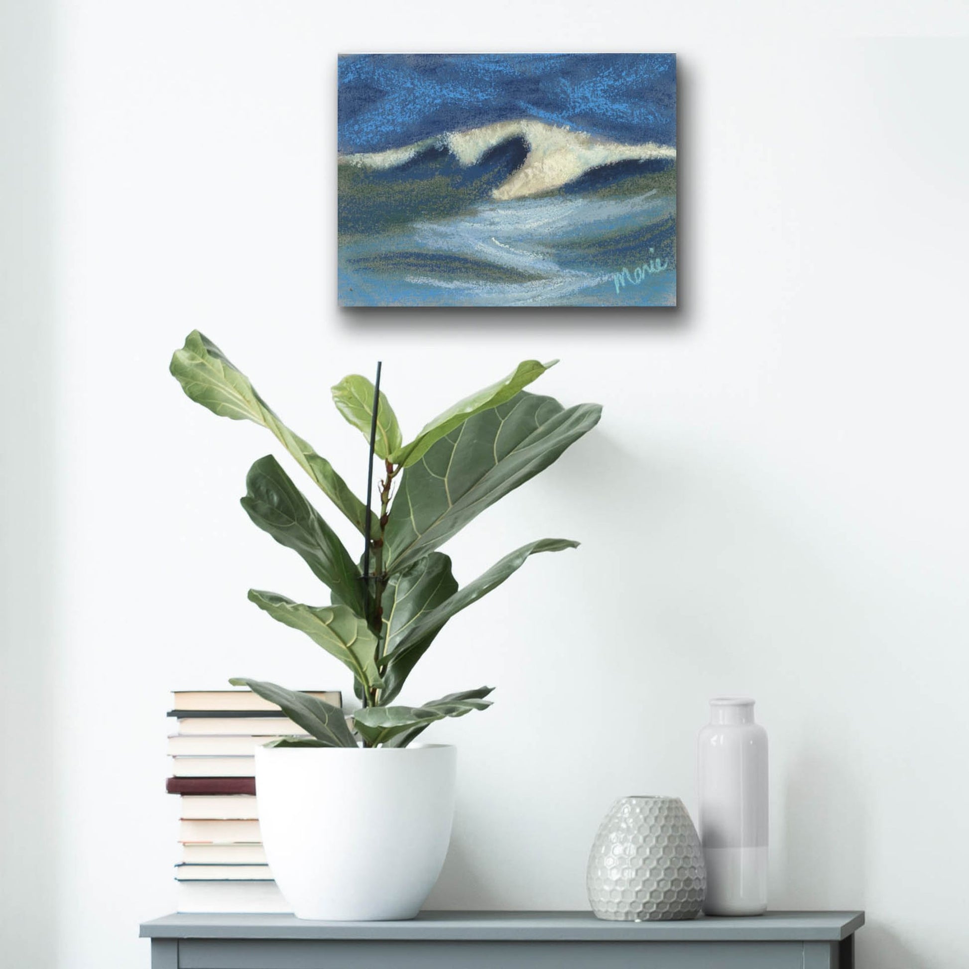 Epic Art 'Wave Portrait No. 18' by Marie Marfia Fine Art, Acrylic Glass Wall Art,16x12