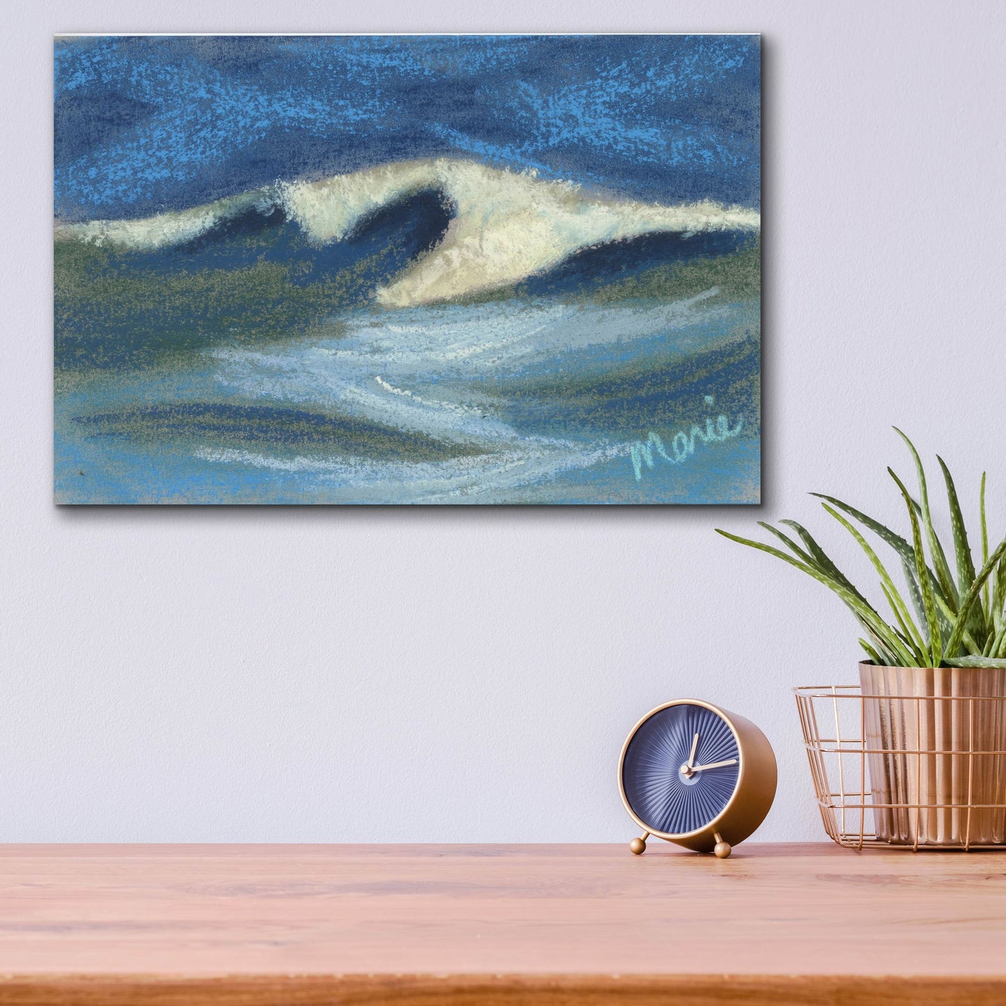 Epic Art 'Wave Portrait No. 18' by Marie Marfia Fine Art, Acrylic Glass Wall Art,16x12
