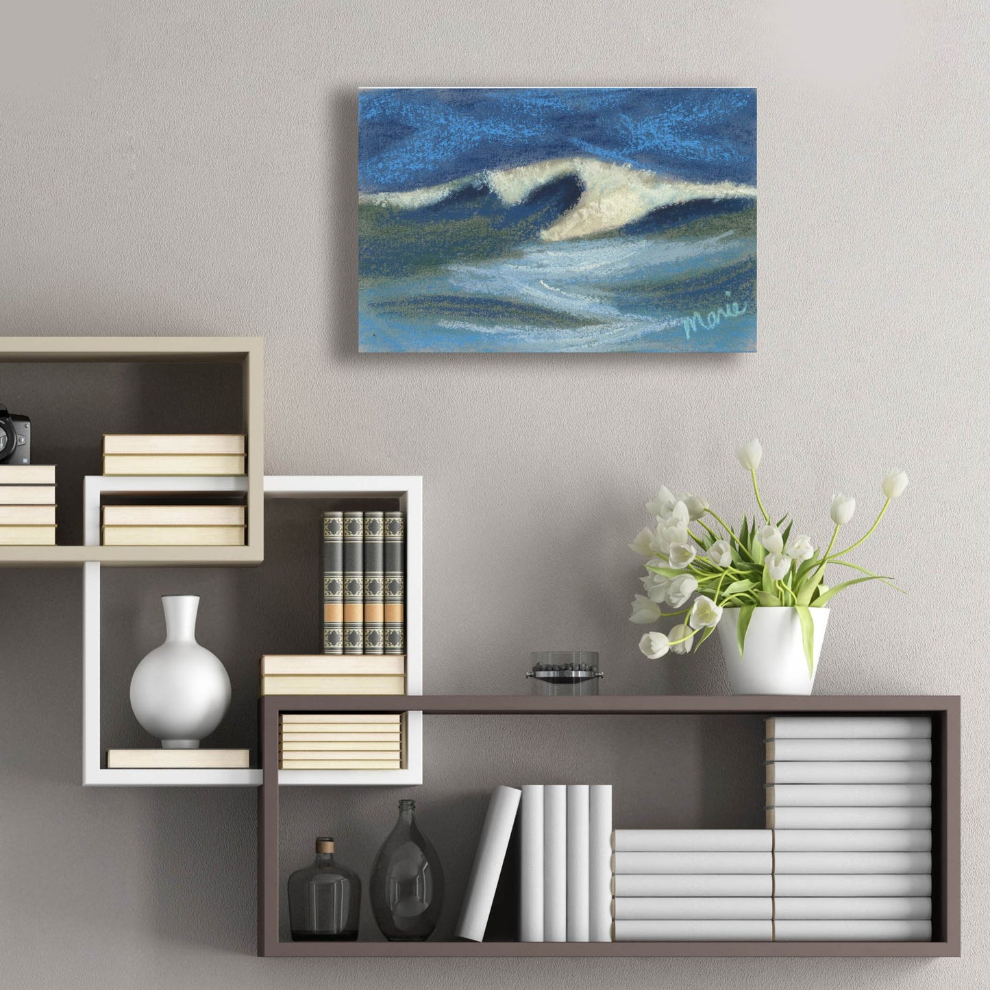 Epic Art 'Wave Portrait No. 18' by Marie Marfia Fine Art, Acrylic Glass Wall Art,24x16