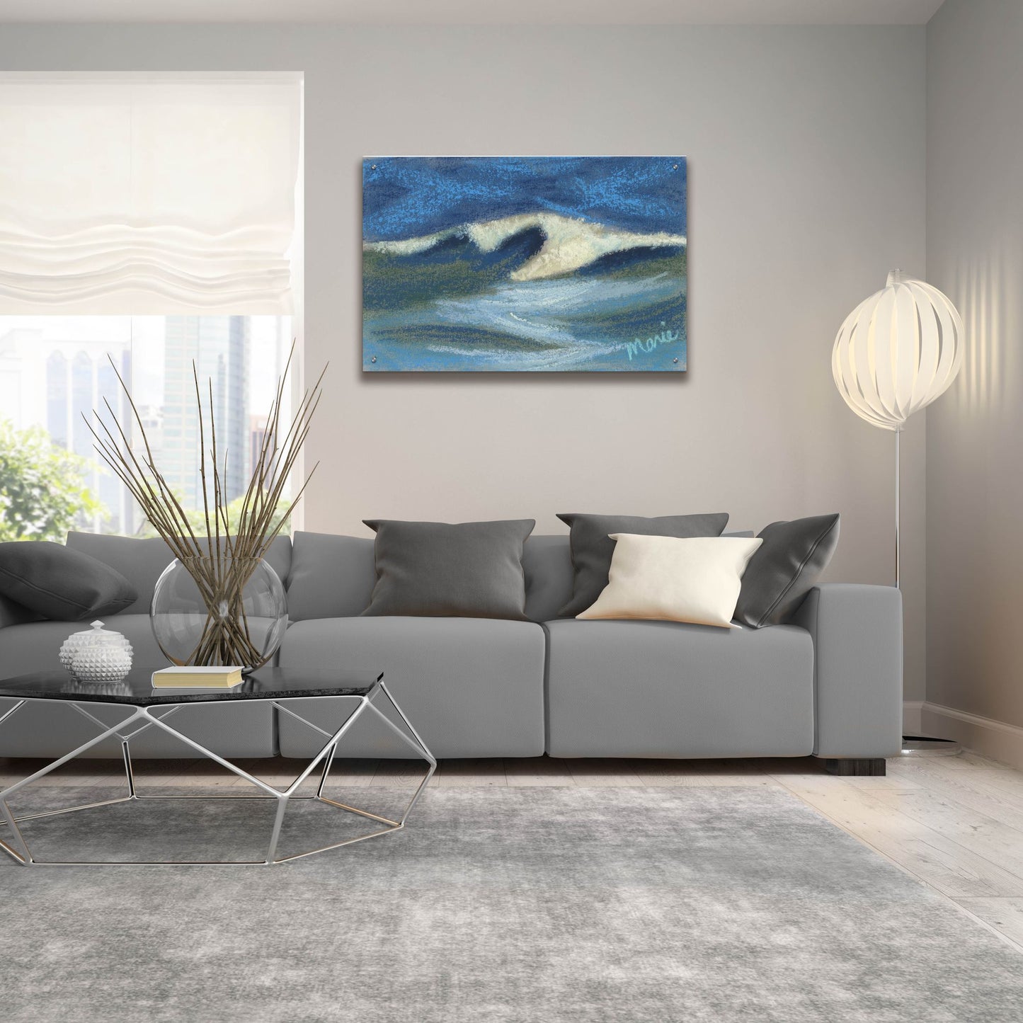 Epic Art 'Wave Portrait No. 18' by Marie Marfia Fine Art, Acrylic Glass Wall Art,36x24