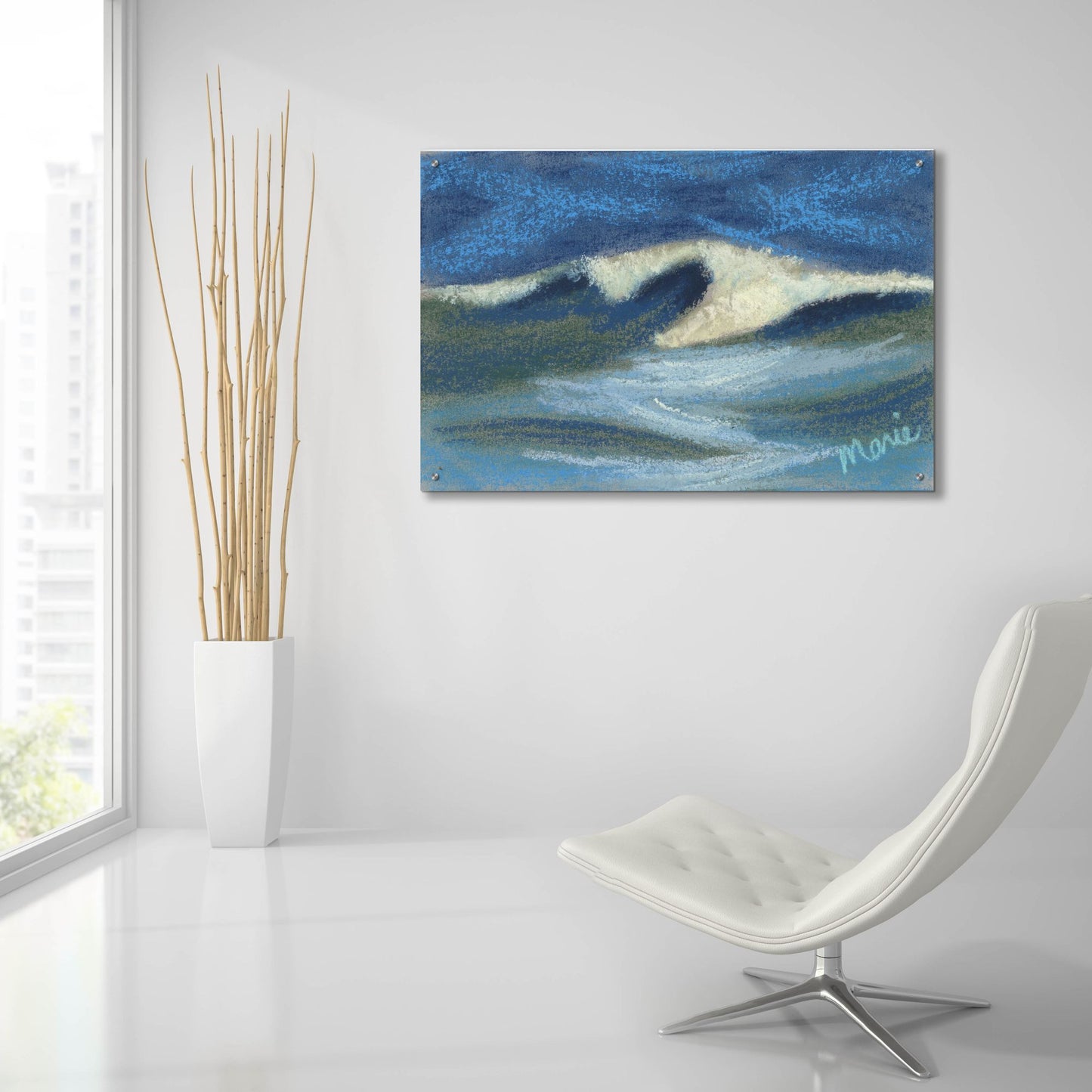 Epic Art 'Wave Portrait No. 18' by Marie Marfia Fine Art, Acrylic Glass Wall Art,36x24
