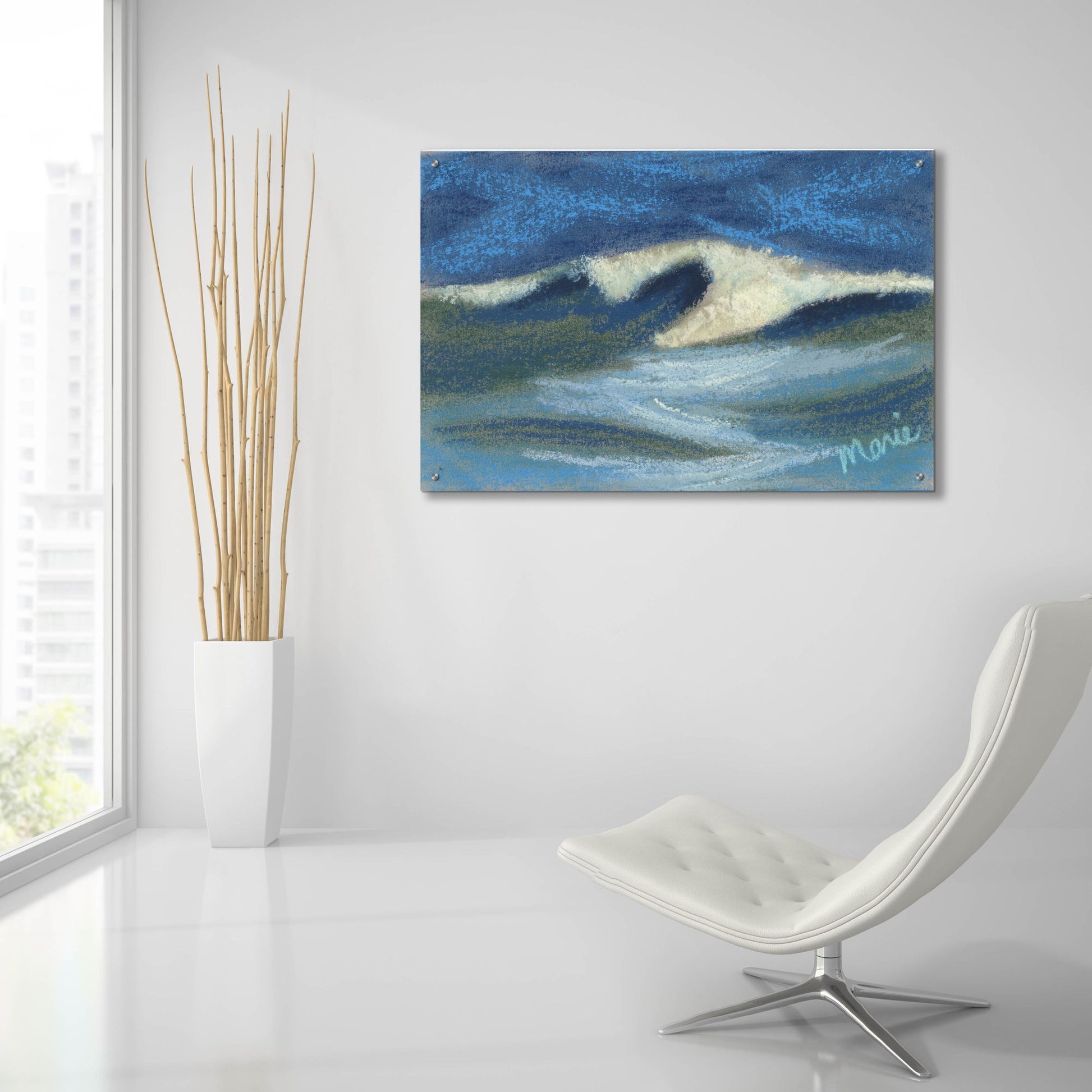 Epic Art 'Wave Portrait No. 18' by Marie Marfia Fine Art, Acrylic Glass Wall Art,36x24