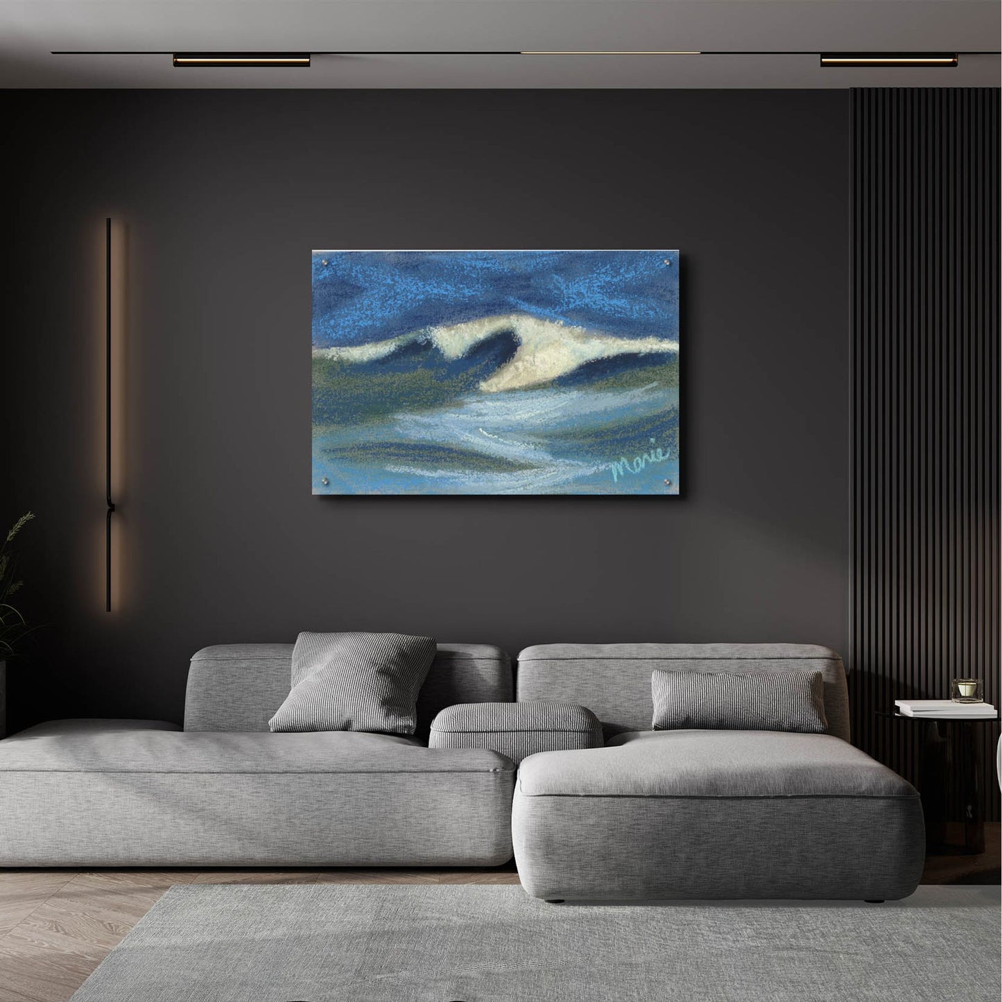 Epic Art 'Wave Portrait No. 18' by Marie Marfia Fine Art, Acrylic Glass Wall Art,36x24